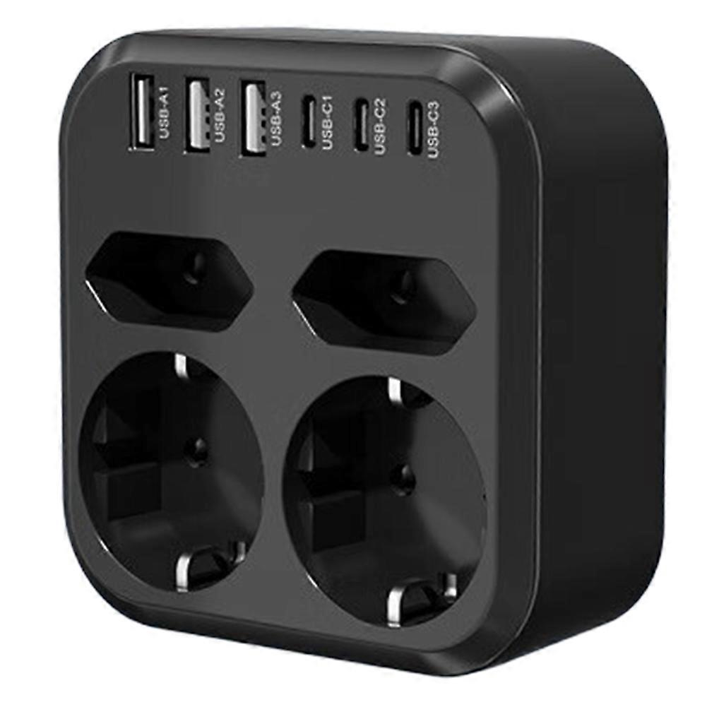 10 in 1 3500W EU Plug Power Strip with 4AC Outlets 6USB 17W Fast Charging 7 Safety System Socket Extender for Home