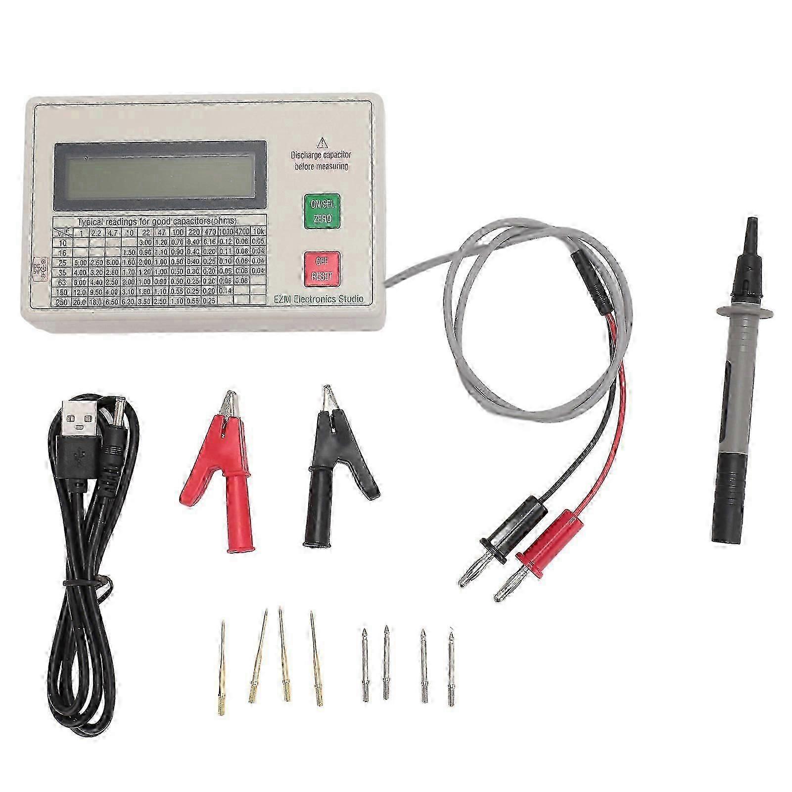 ESR Meter Accurate Smart Shutdown Function Portable ESR Capacitance Tester for Production Workshop
