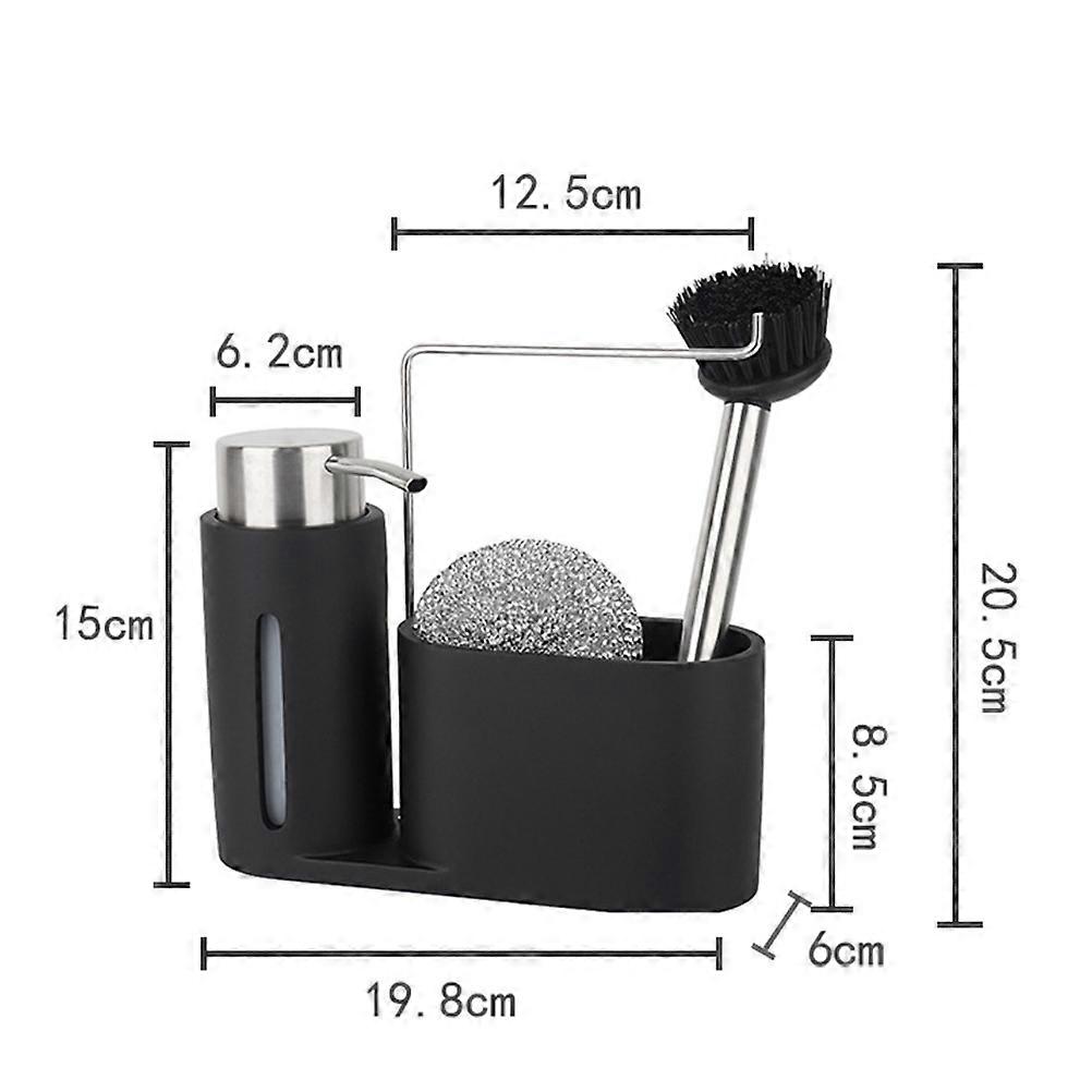Convenient Storage Holder Cleaning Set with 3Pcs Kitchen Bathroom Shelf