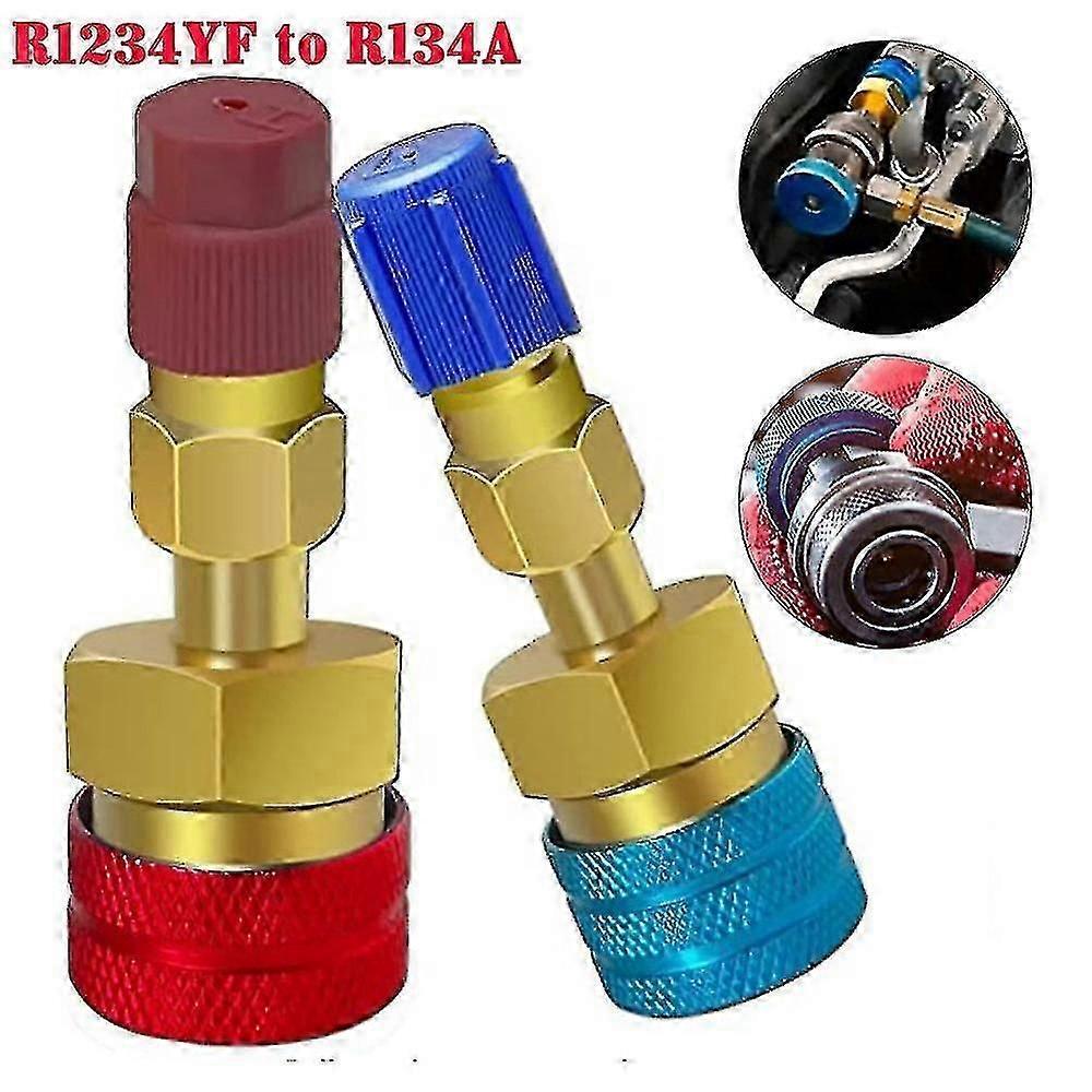 For 2Pcs Quick Connector Adapters R1234YF to R134A - High-Quality Quick Couplers Connectors, Refrigerant Fittings