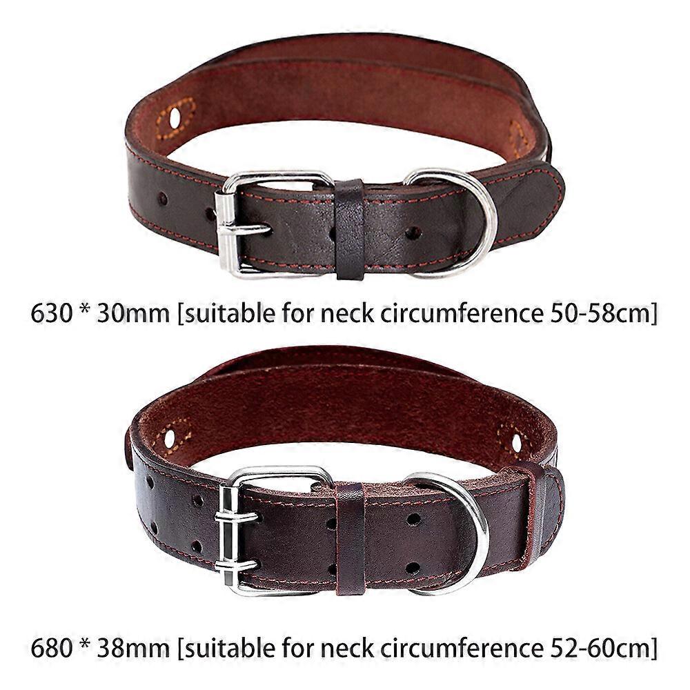 Heavy Duty Leather Dog Collars with Handle Quick Control for Training Pit Bull !