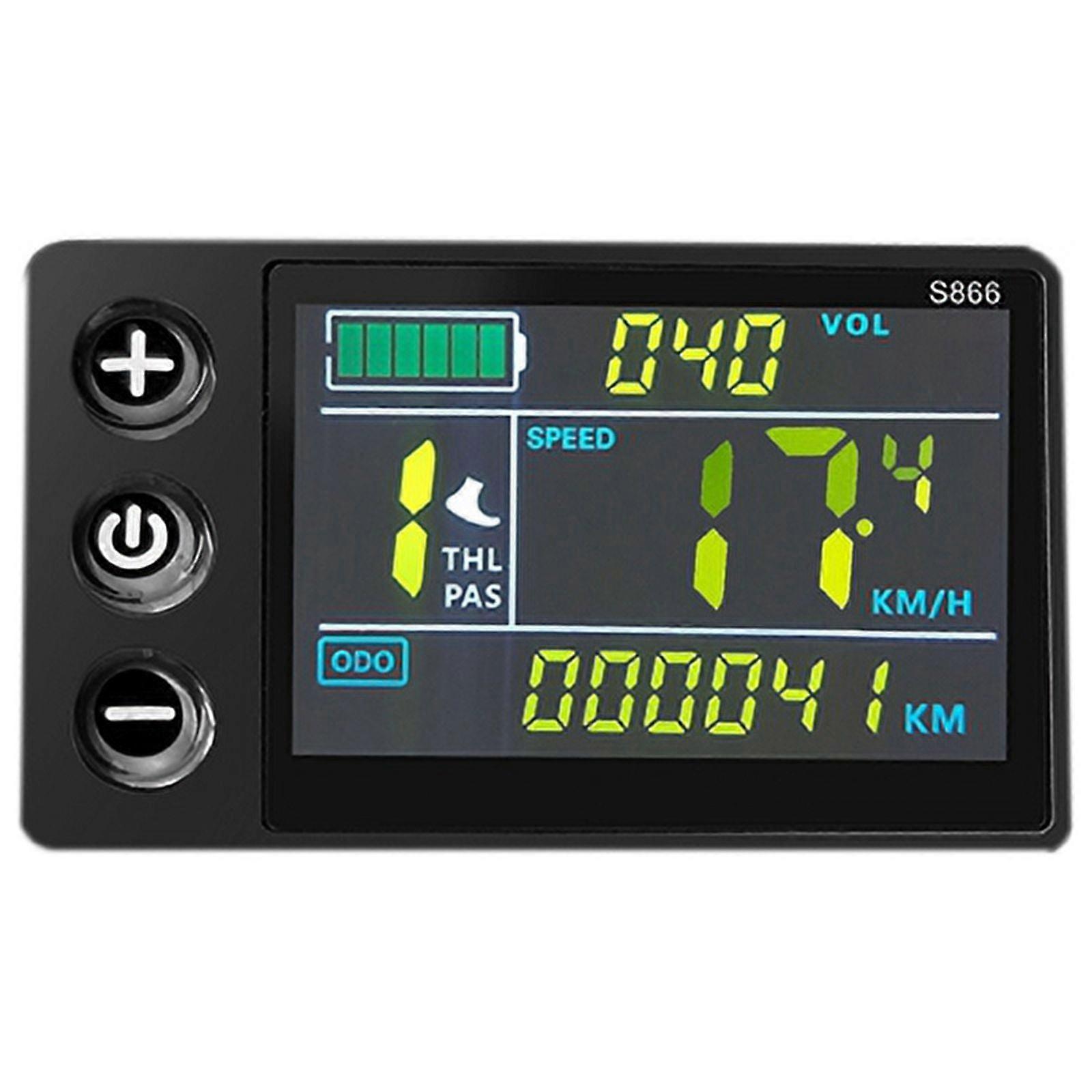 LCD-S866 Electric Bicycle Color LCD Display Instrument 24V 36V 48V Modification, Waterproof Connector