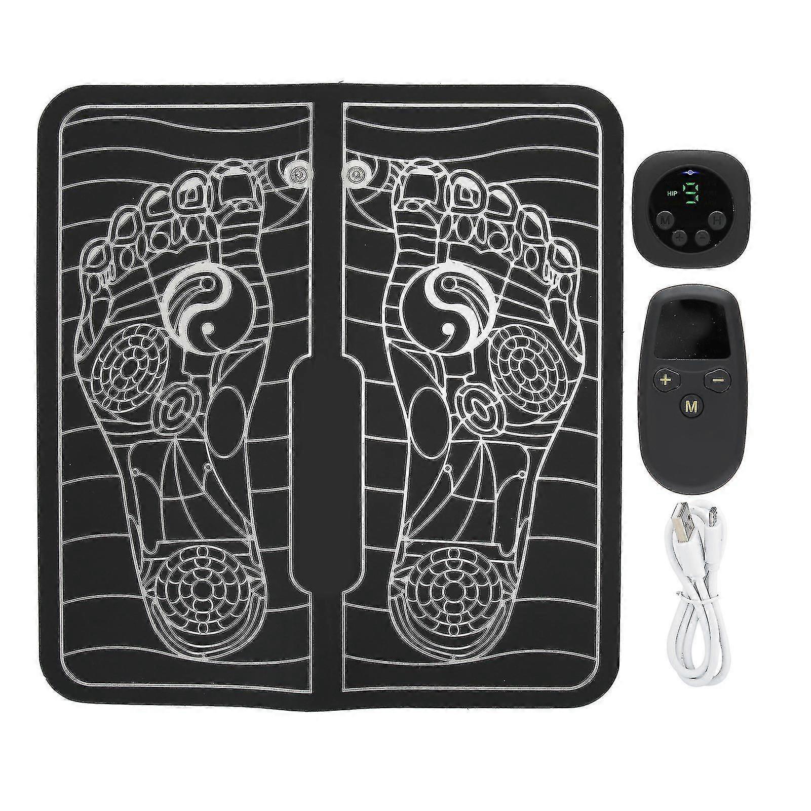 Electric Foot Massager Mat with Lcd Display, Ems Technology, Adjustable Hardness