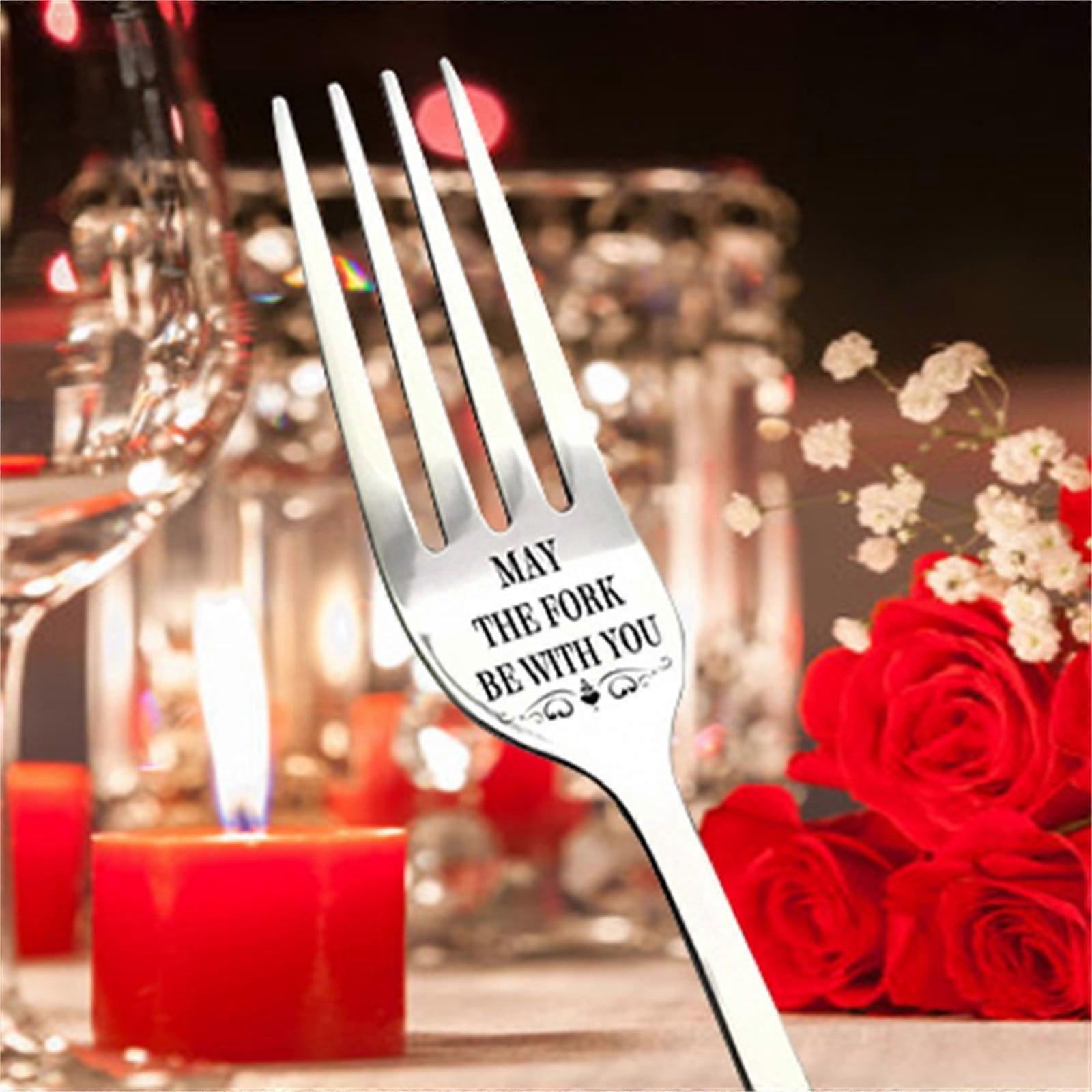 2PCS Engraved Forks - Compatible with ZKCCNUK, Best Gift for Family, Stainless Steel & Wood, Tableware Set, Up to 30% Off