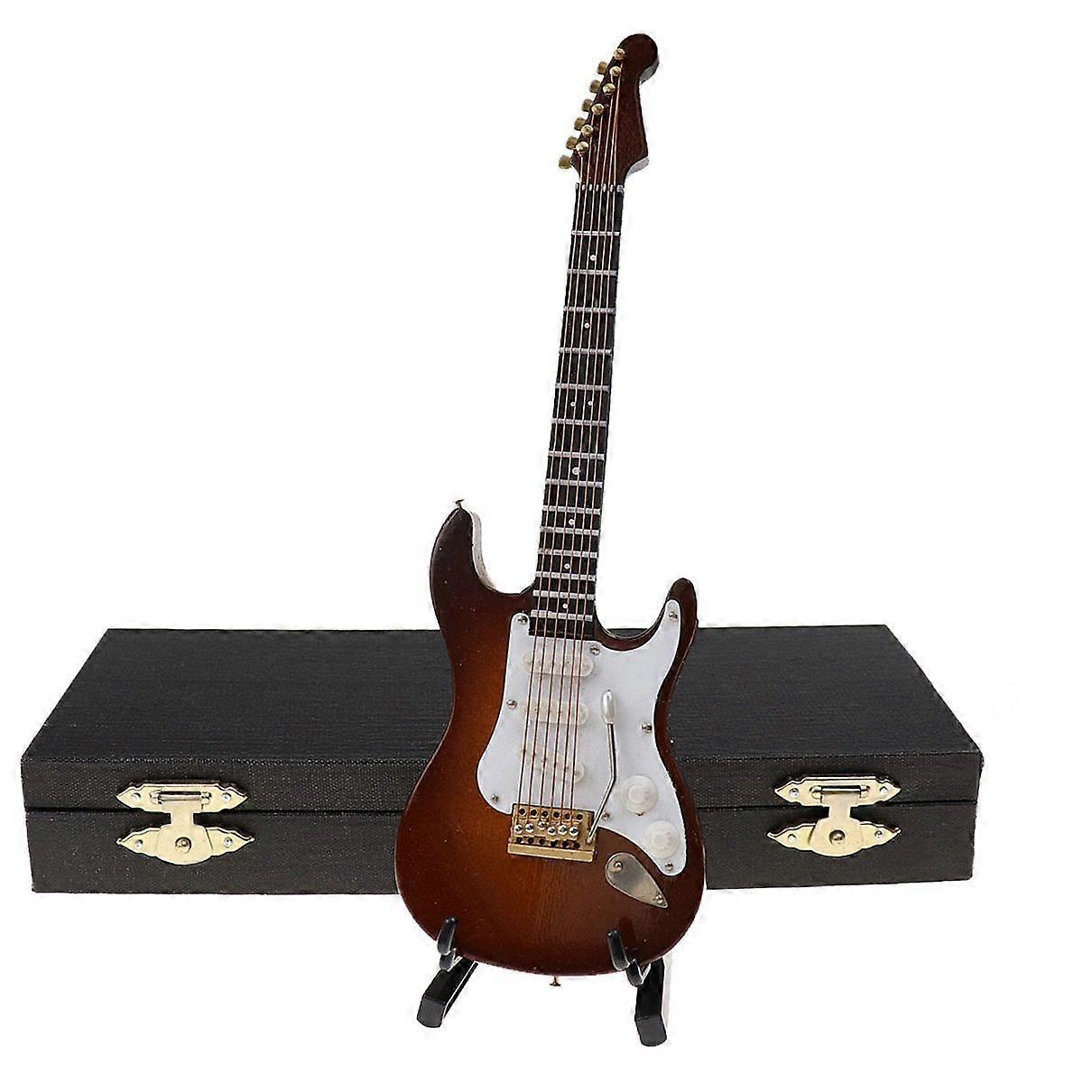 גיטרה קלאסית גיטרה חשמלית דגם מיני עיטור גיטרה חשמלית מעץ (חום)