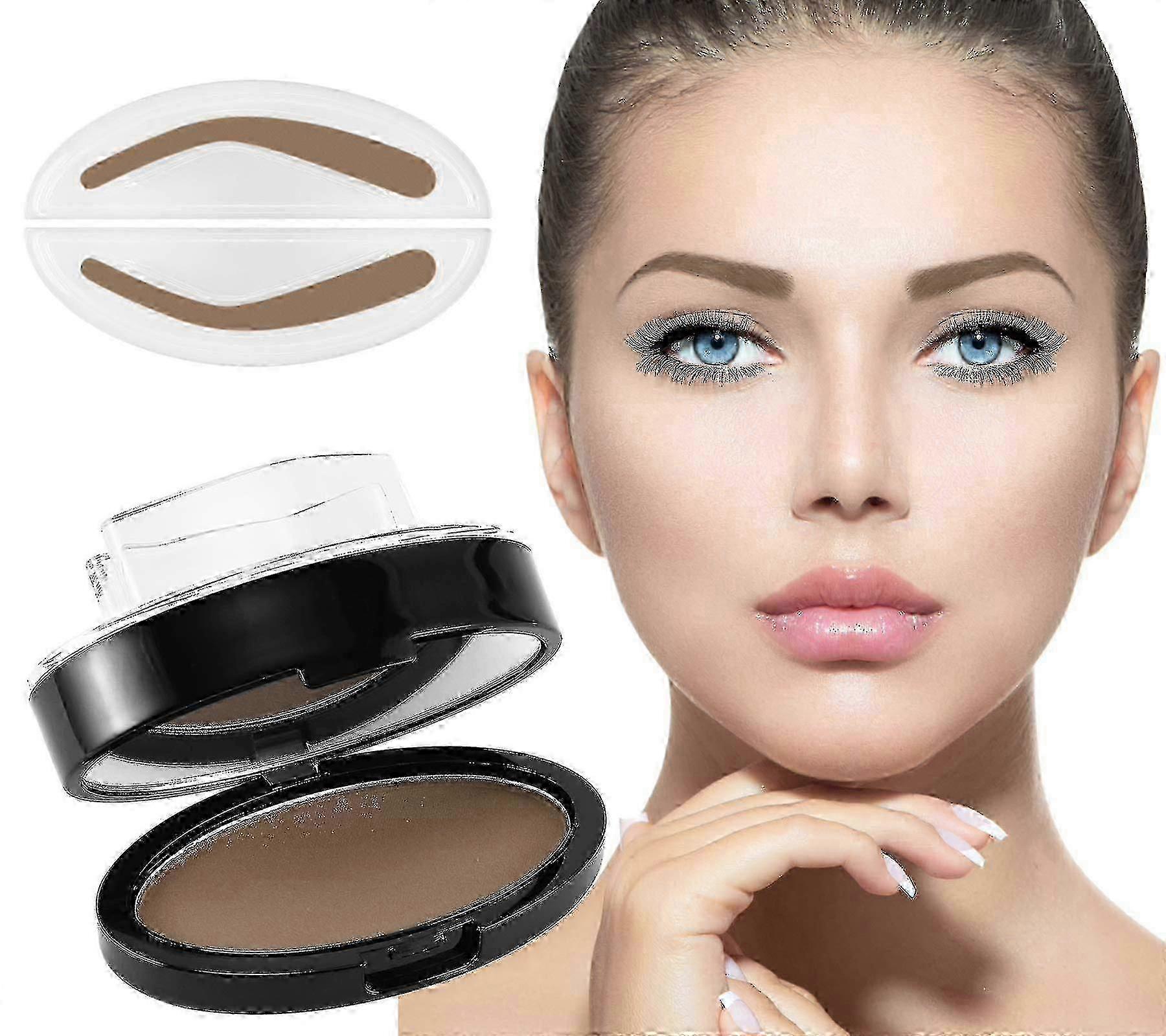 Eyebrow Seal Stamp Powder Kit: Waterproof, 1-Second Make-Up with Natural Tinting for Beginners