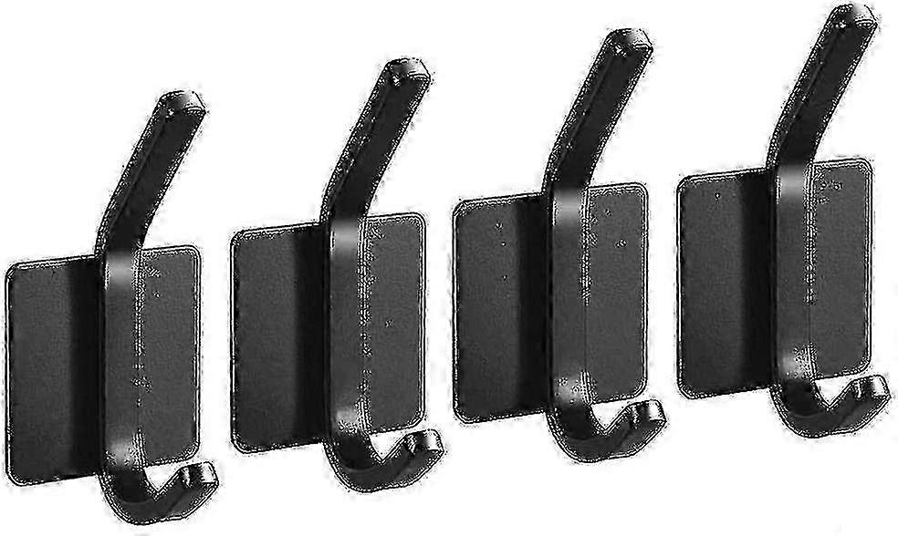 Hot Towel Hooks For Bathrooms(4 Packs),wall Hooks Adhesive,adhesive Hooks Heavy Duty,black