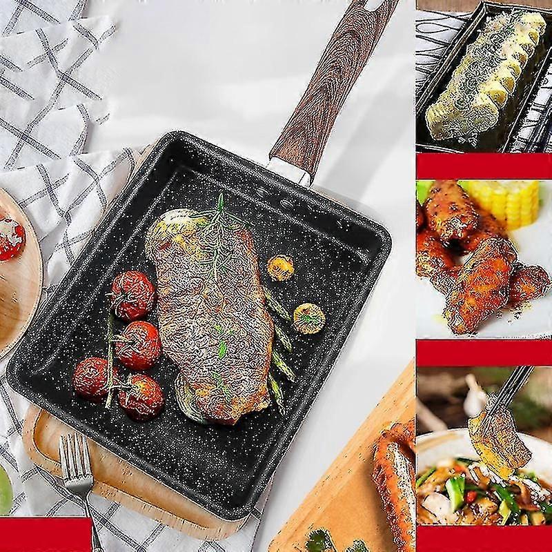 Japanese-Style Small Frying Pan Non-Stick Maifan Stone Pot Square