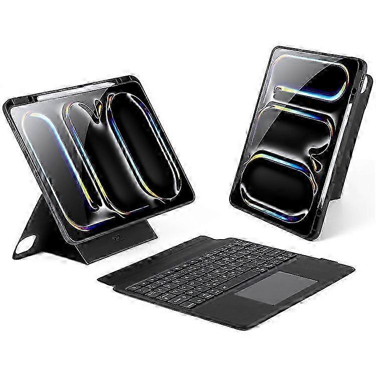 Premium DK Series Keyboard & Stand Case for iPad Pro 13 (2024) - Detachable Bluetooth Keyboard with French Layout & PU Leather Protection
