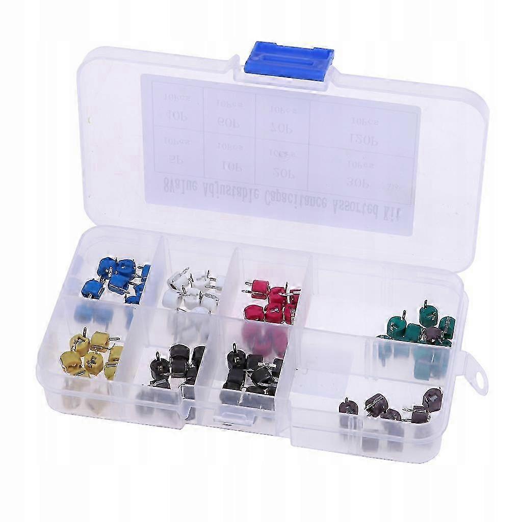 A Set Of Assorted Boxes With 8 Adjustable Capacitors