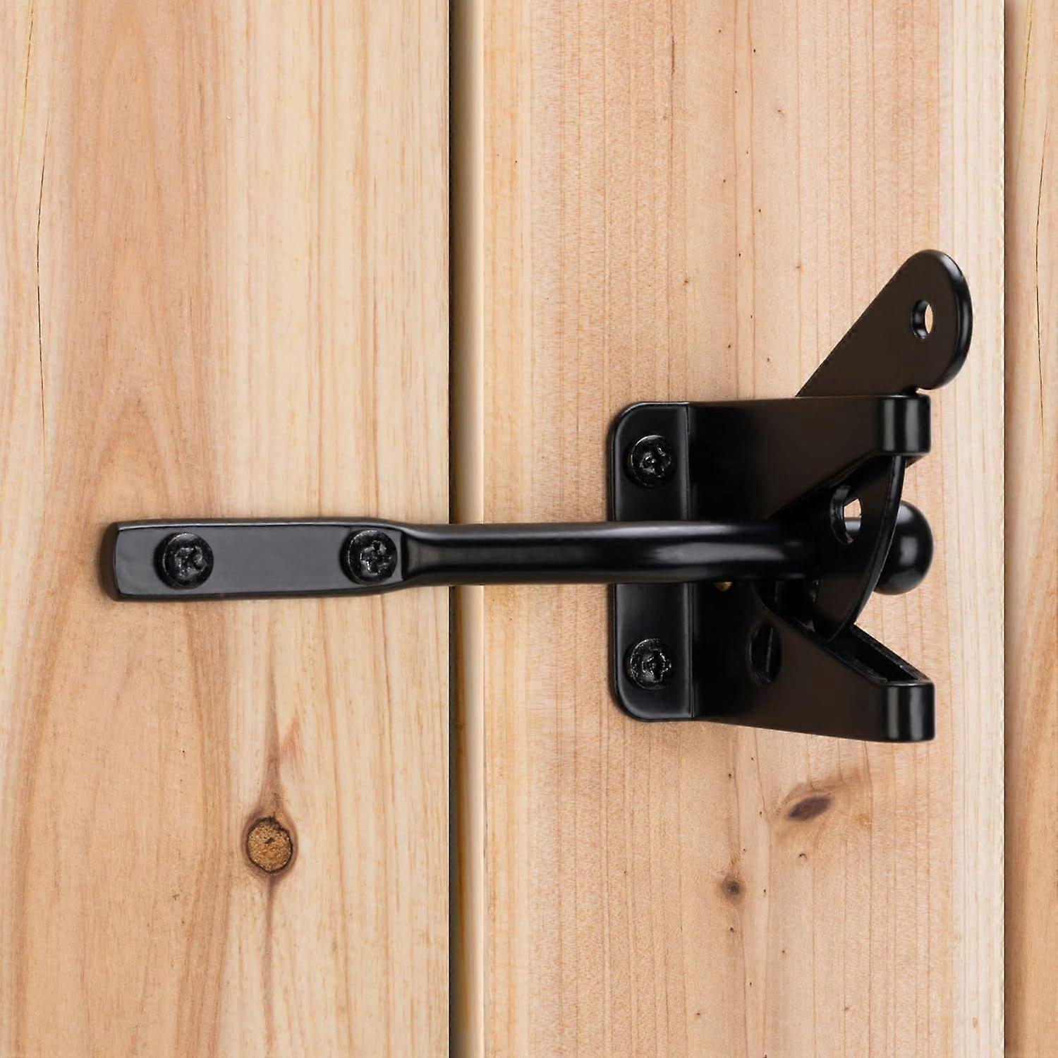 SeraphinaT Self Locking Gate Latch Automatic Gravity Lever for Wood Fence Gate,