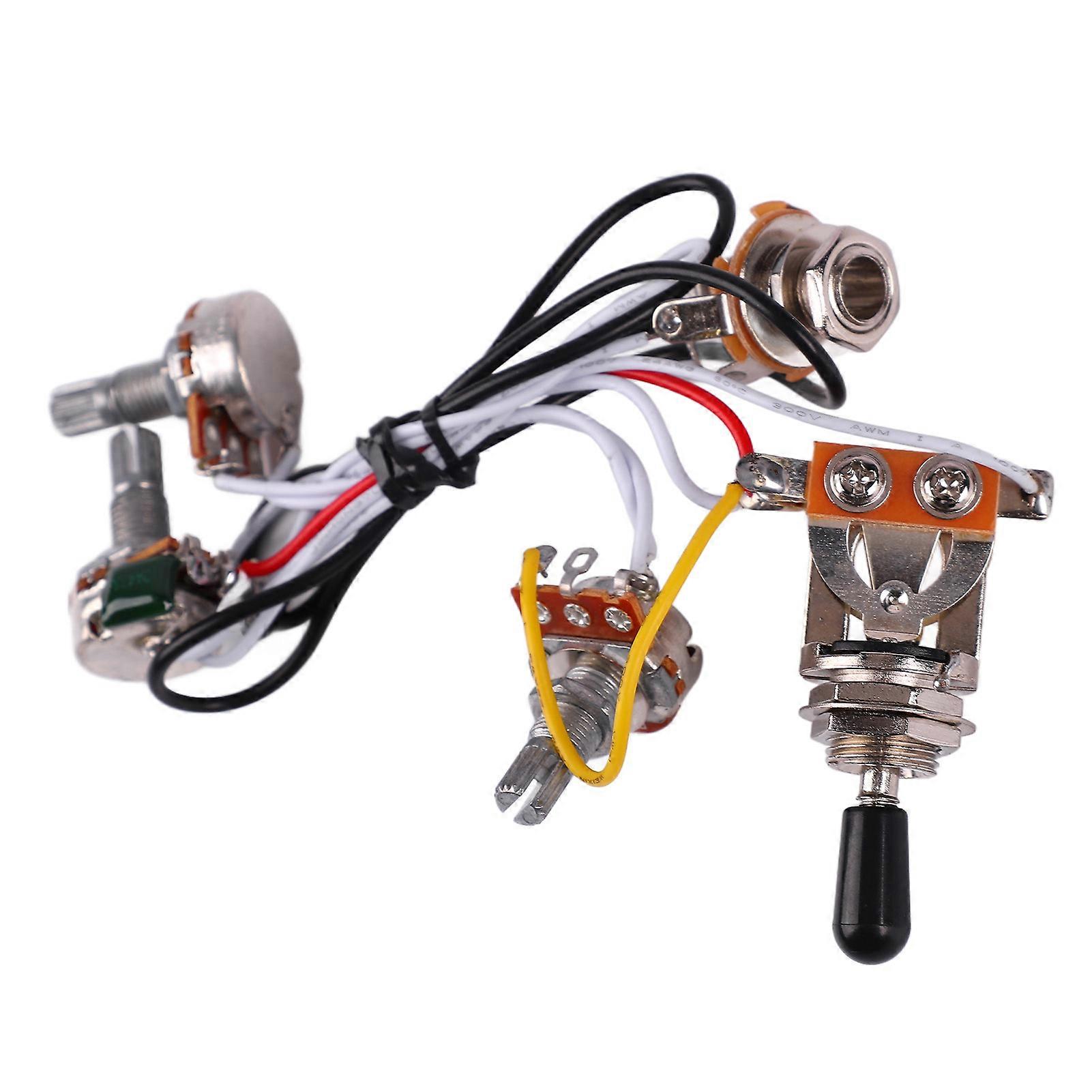 Elektrisk Gitar Ledningsnett Kit Svart Deksel A500K B500K Elektrisk Gitar Vippebryter For Utskifting 