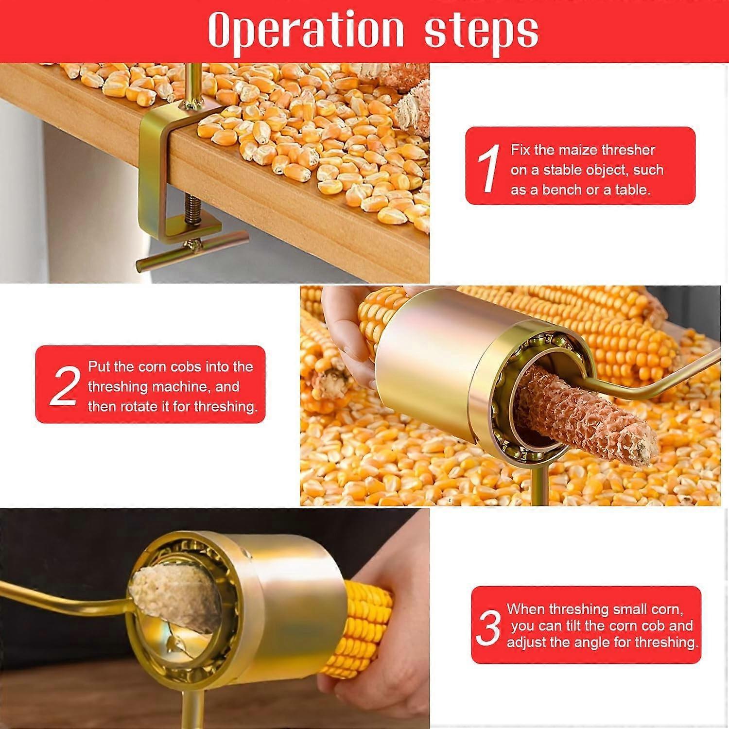 Hand Crank Corn Thresher, Corn Cob Stripper Tool Clamping Manual Dry ...