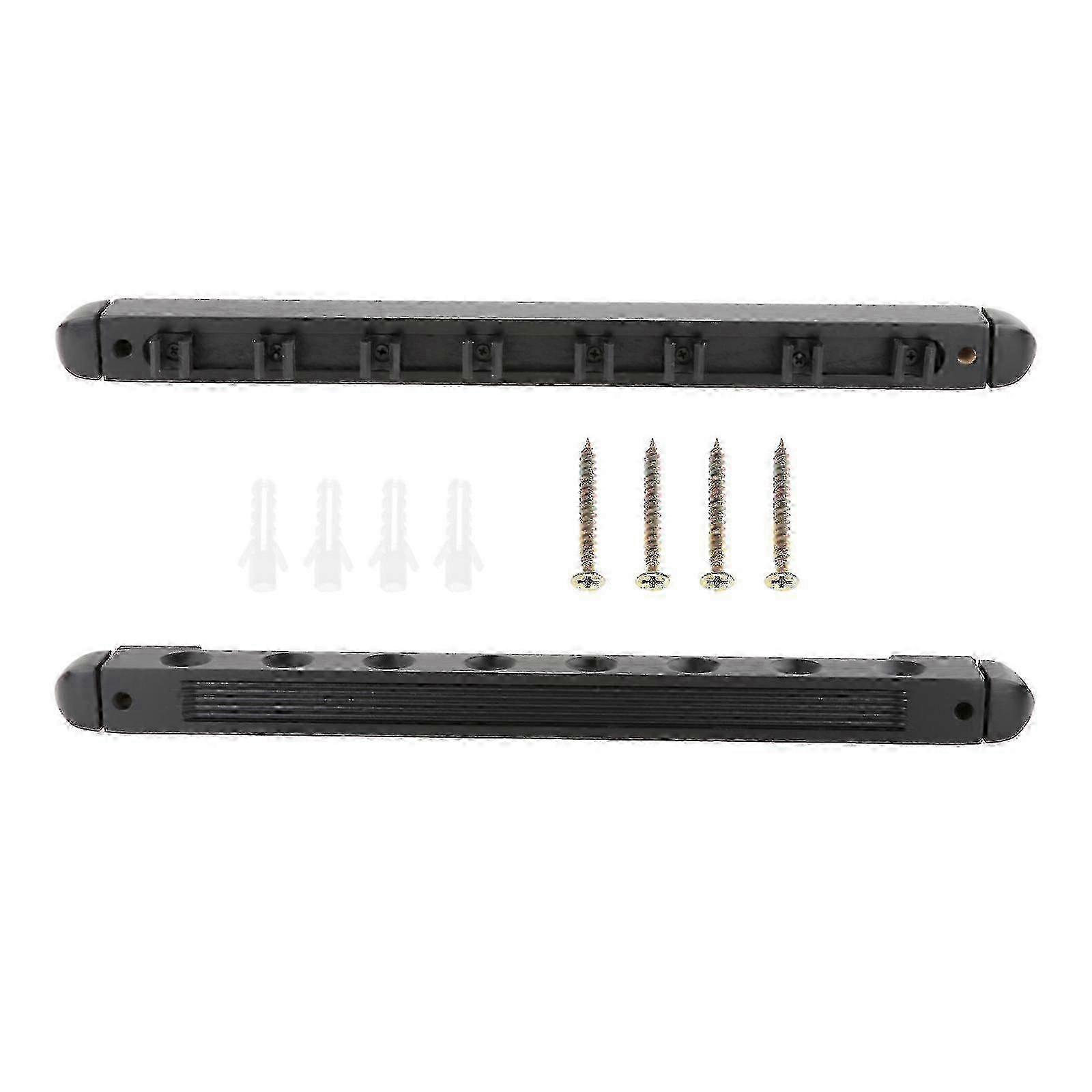 Solid Wood Pool Cue Rack with 8 Billiard Balls and Wall Mountable Rest