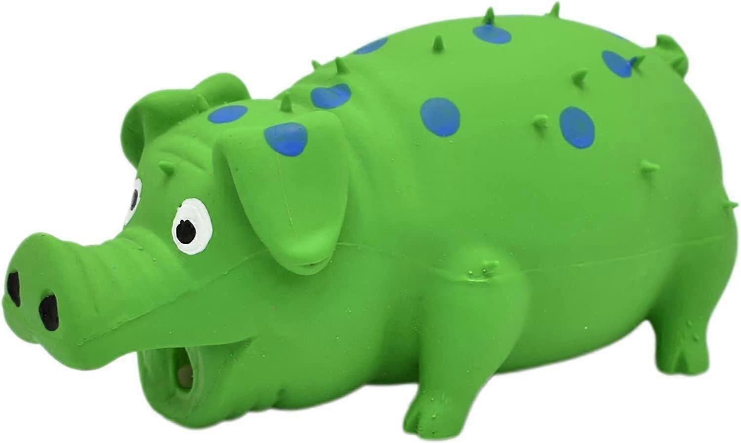 Green Dog Bins for Pet Dog Chew Toys Cute Rubber Screaming Pig Pup Bones