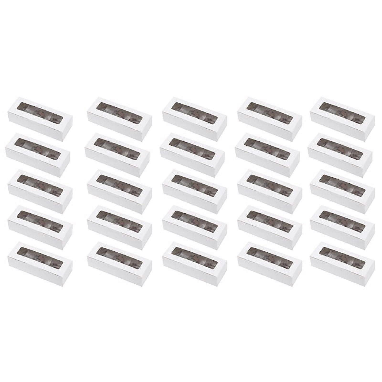 25 Pieces Macaron Boxes with Clear Display Window Macarons Container or Packaging Box Kit for Chocolate Desserts Cake A