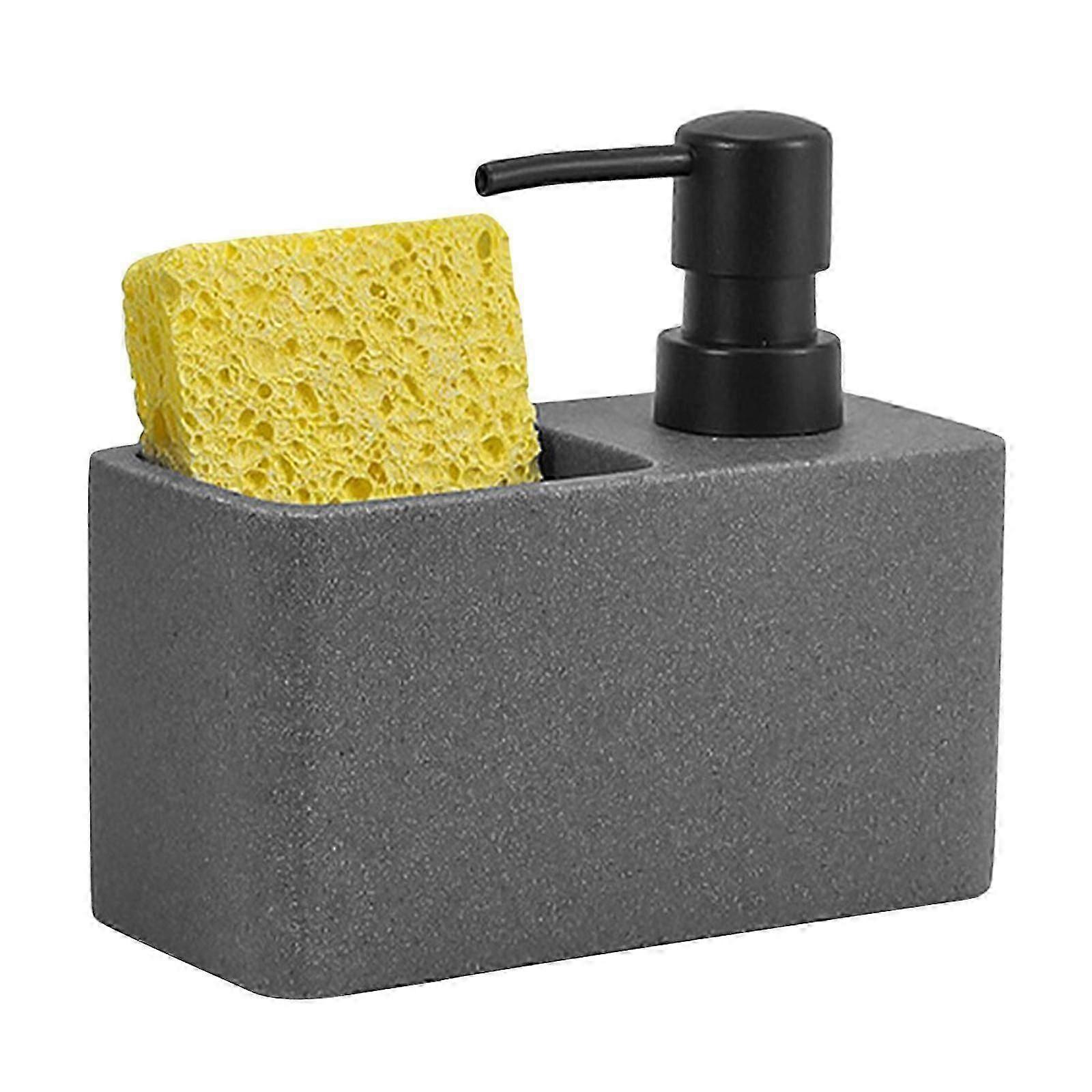 Liquid Soap Dispenser and Sponge Holder Countertop Liquid Pump Bottle