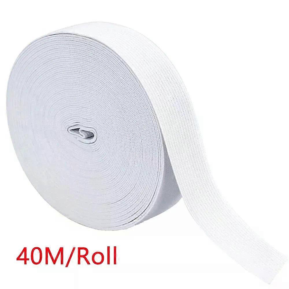 15MM 40M/Roll Sewing Elastic Bands for Knitting Stitching Stretch Flat Elastic Cord Wide Braided Elastic Spools DIY Crafting Too