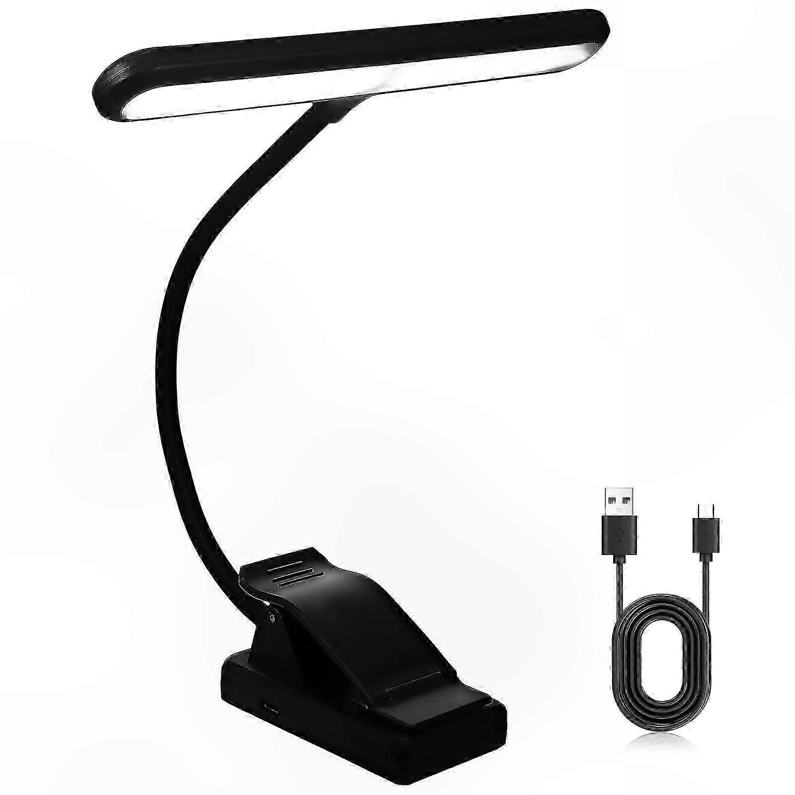 Adjustable LED Reading Lamp with Clip for Music Stand Desk or Piano Lightweight Portable Book Light Rechargeable Battery Powered