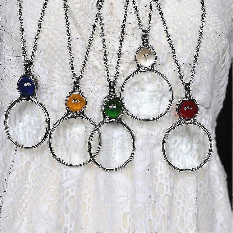 Collier loupe, pendentif loupe de lecture pour personnes âgées, loupe pour livres, journaux, bijoux de lecture