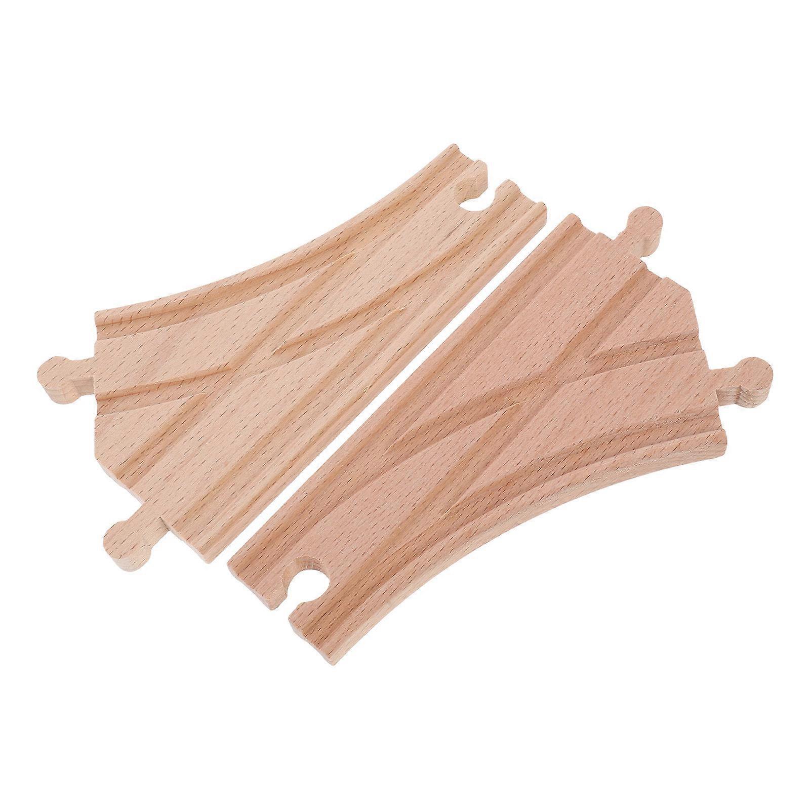 Wooden Train Track Accessories for Interactive Switch Tracks 2Pcs Bundle