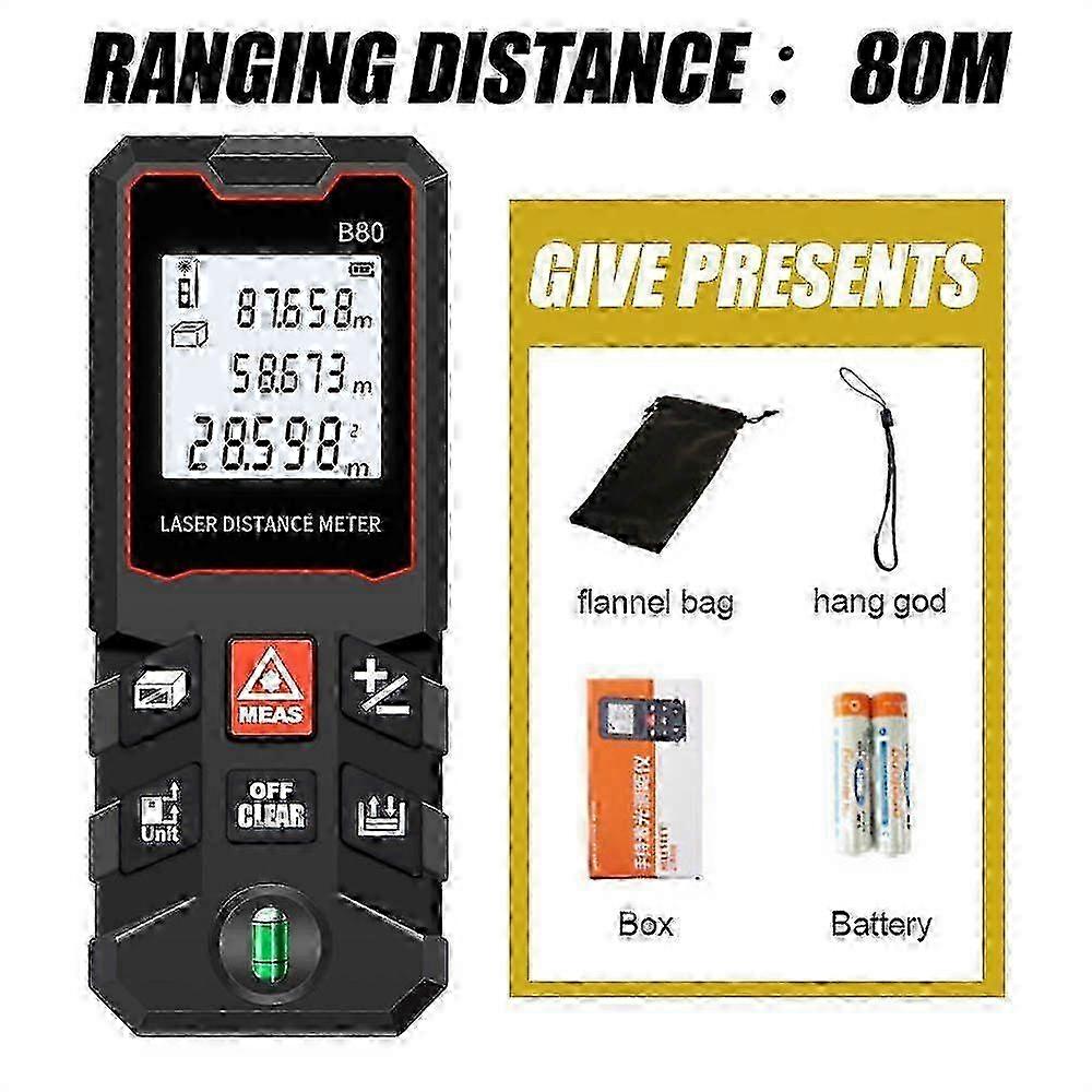 Oauee Digital Laser Tape Measure 40/80/100M Laser Rangefinder Accurate Distance Meter Construction Roulette Build Range Finder
