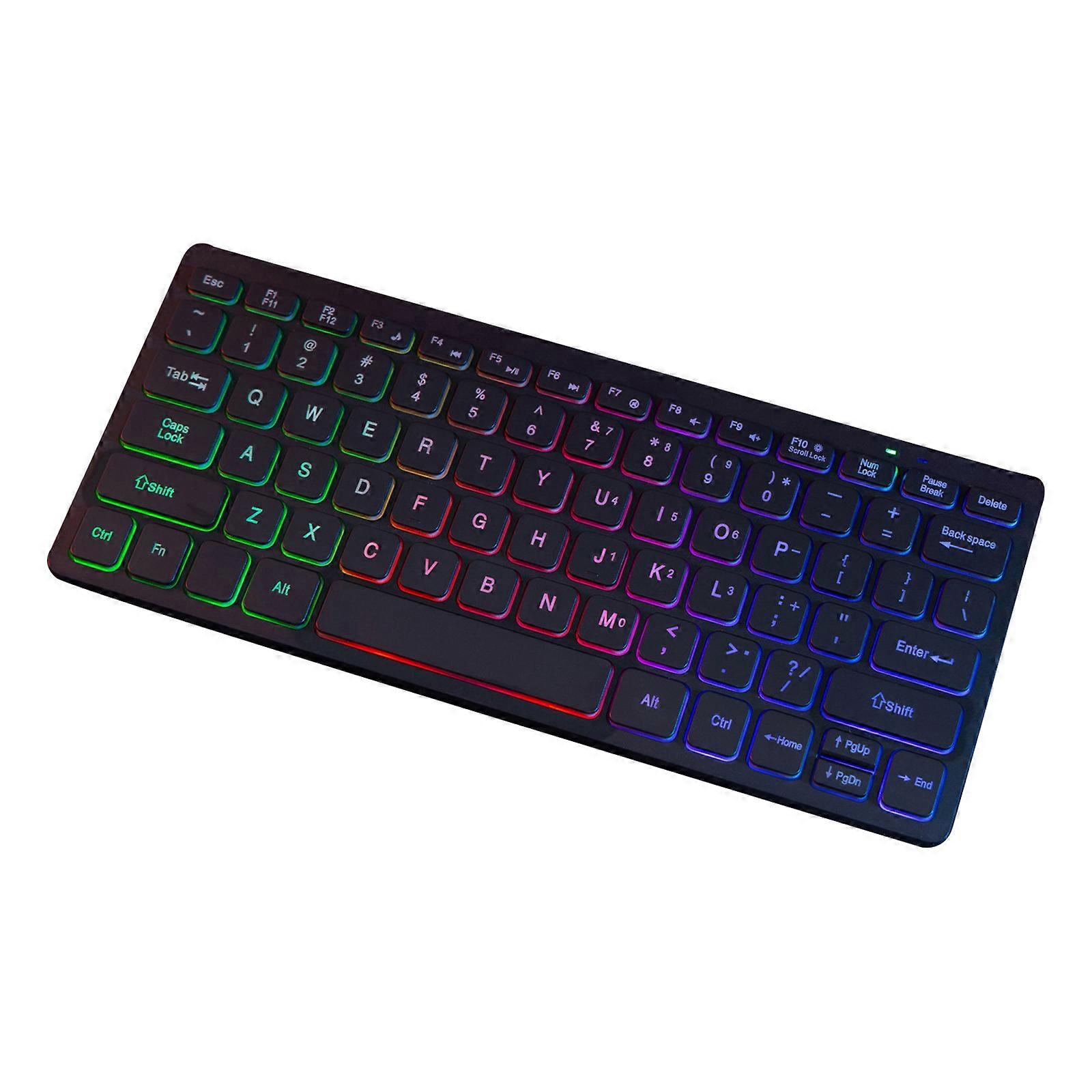 Slim Keyboard with Adjust LED Backlight Translucent Keycaps Quiet to Operate for Students and Professional Multicolor