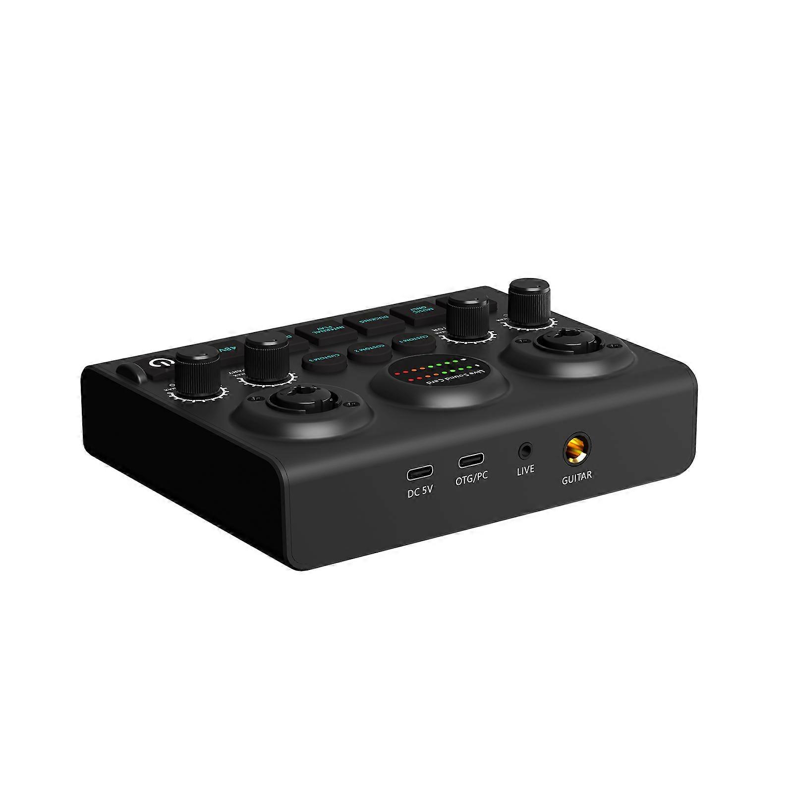 Sound Card Double Microphones Input For High Fidelitys Recording And Entertainment for Amateurs and Professional User Multicolor