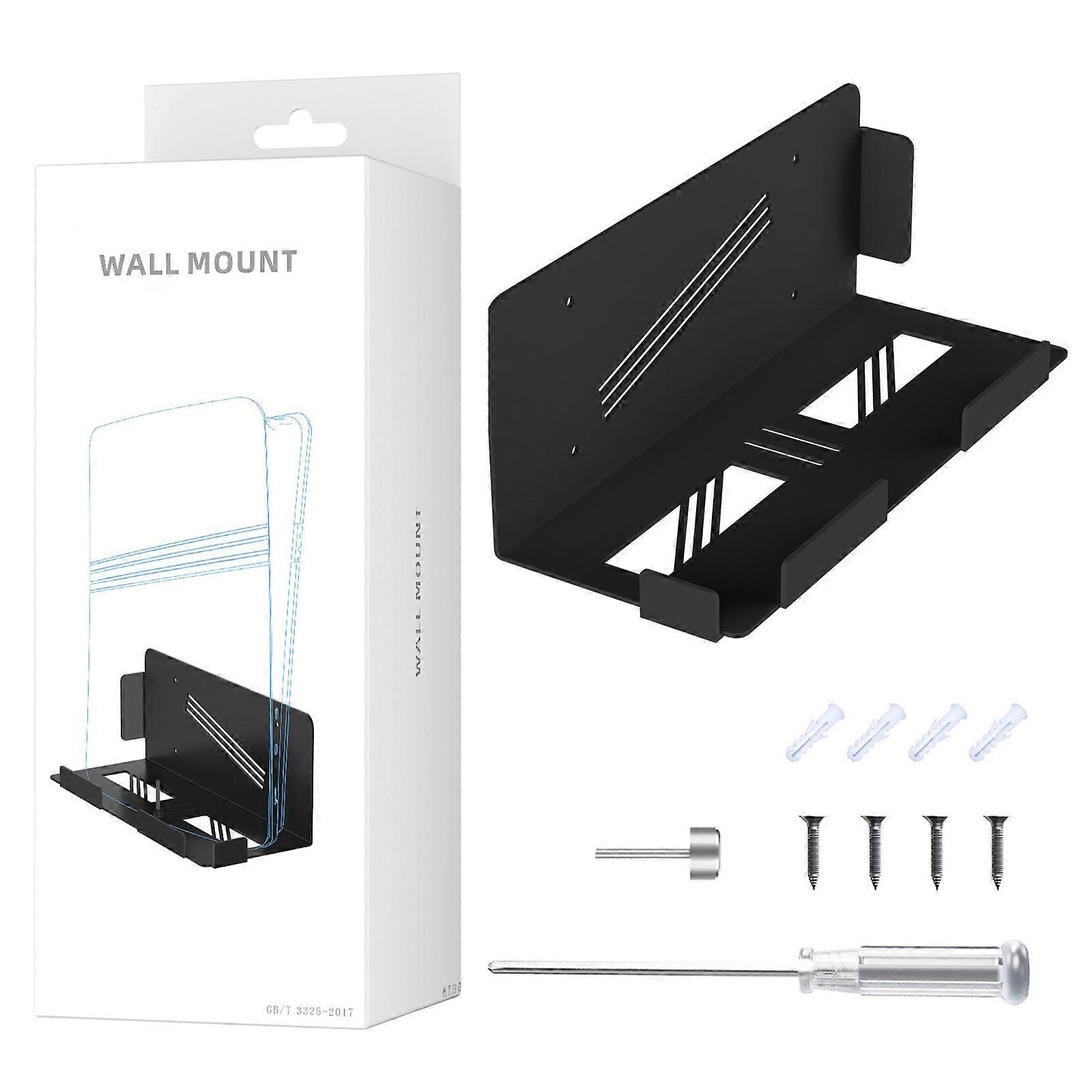 Wall Mount Storage Bracket Support Organizers for Game Console Storage & Display Space Saving Designs Easy Installation  Black