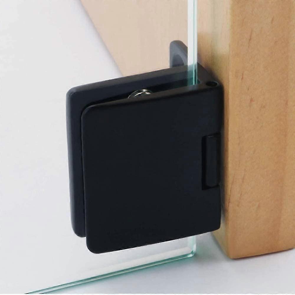 2 × سبائك الزنك مفصلات خزانة زجاجية ثابتة ، باب زجاجي للزجاج 5-7 مم (أسود)