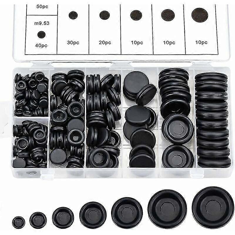 170pcs Rubber Grommet Assortment Grommet Rubber Stoppers Electrical Wire