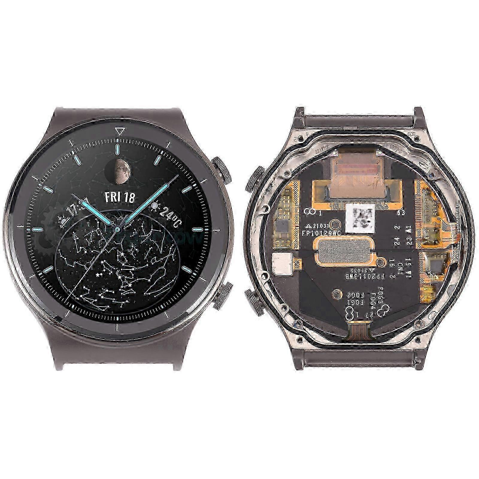 f COMPATIBLE Sapphire Material LCD Screen and Digitizer Full Assembly With Frame for Huawei Watch GT 2 Pro VID-B19(Grey)