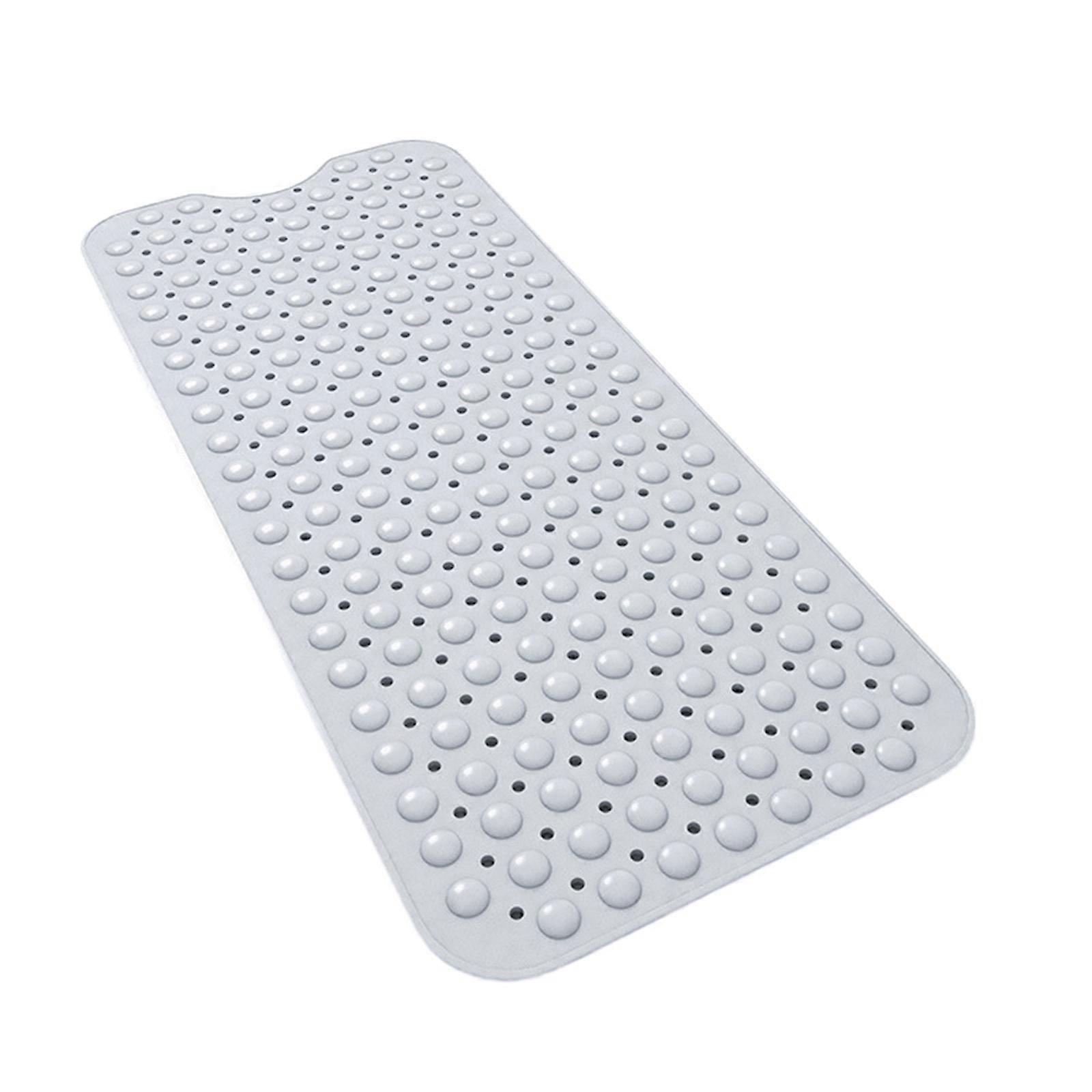 Luxurious PVC Bath Floor Mats with Suction Grips Elegant Solid Color Comfortable Shower Mats for Family Use  White
