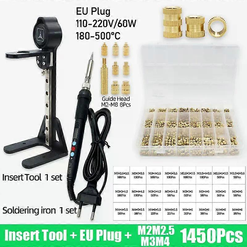 Thread Insert Nut Heat Set Inserts Press Tool Soldering Iron Tip Embedded Kit M2 M3 M4 M5 M6 M8 for 3d Printing Part Copper Nuts