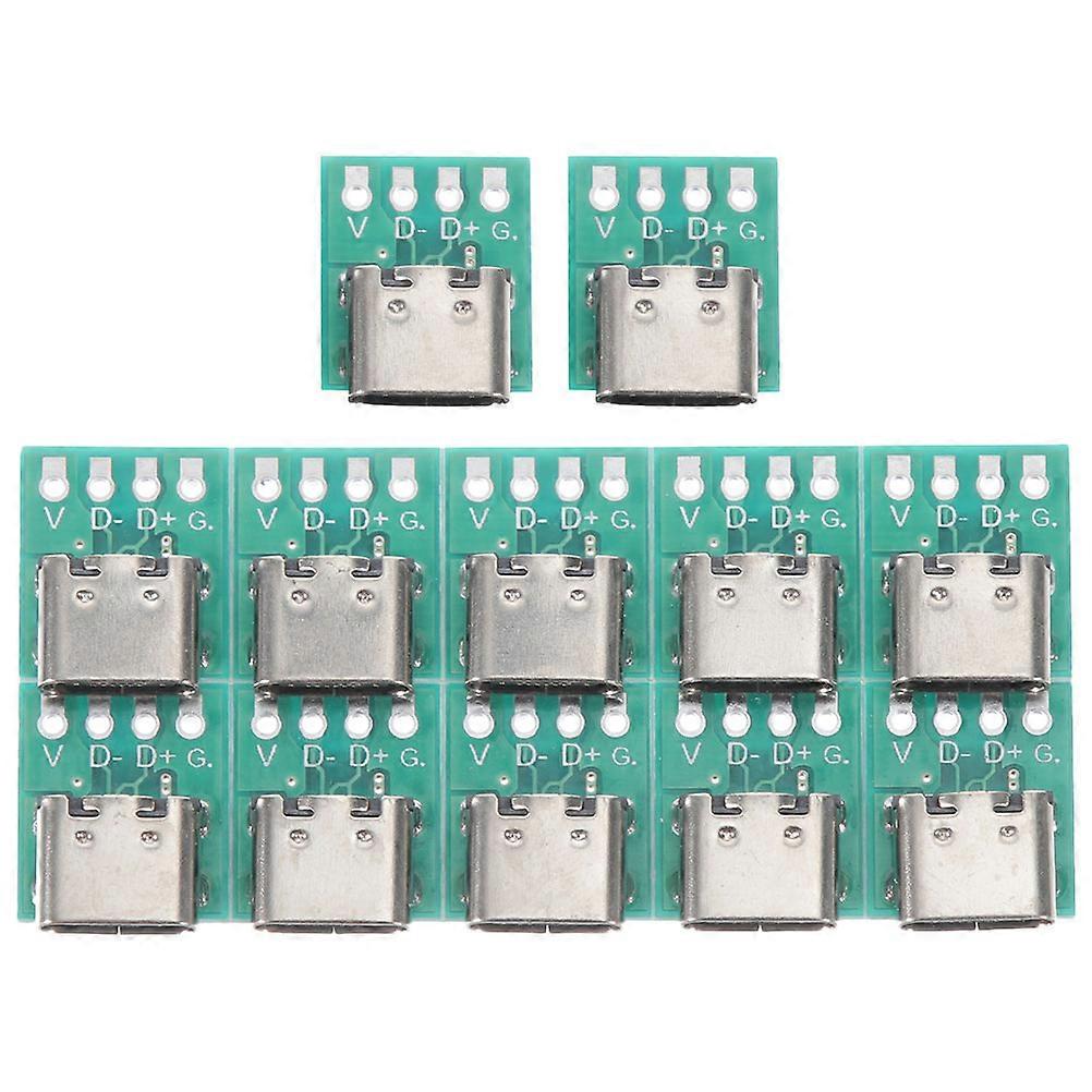 12pcs USB C Connector Board DIY 3.1 PCB Converter Board Support Module For Cable