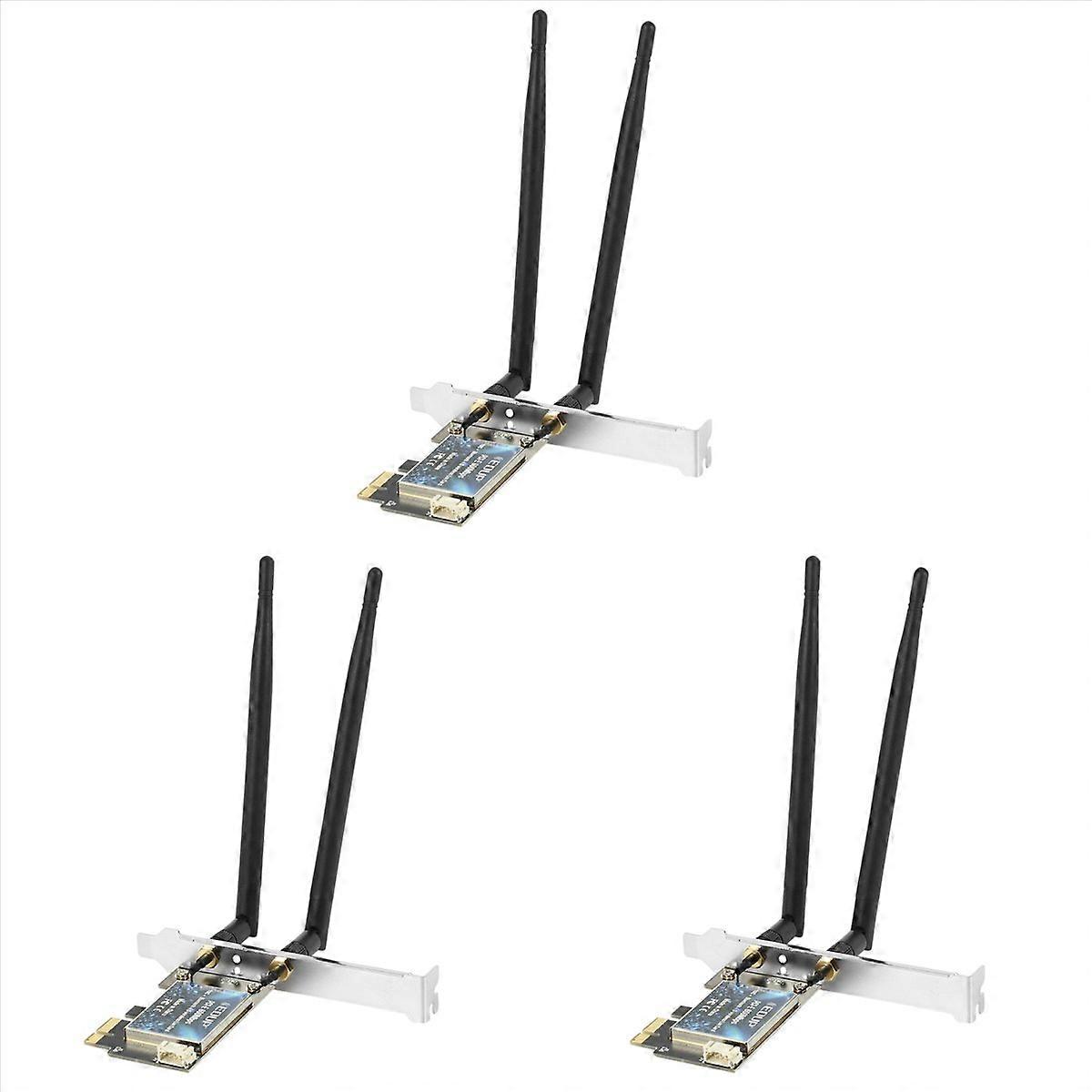 3X PCI-E 600Mbps WiFi Card Bluetooth 4.2 Adapter 2.4GHz/5GHz Dual Band Wireless Network Card with An