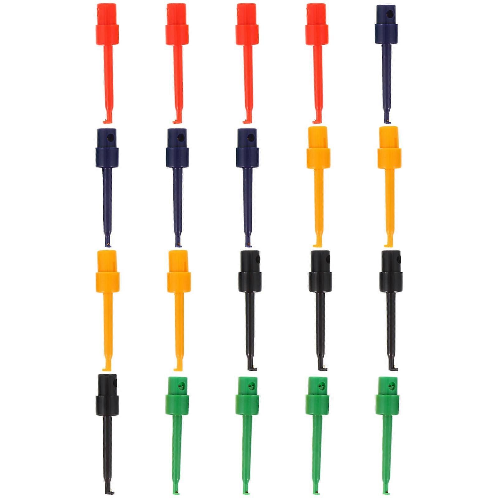 Round Test Hook 20 Pcs Clip Multimeter Grabber Probe for Electronic Testing Tester