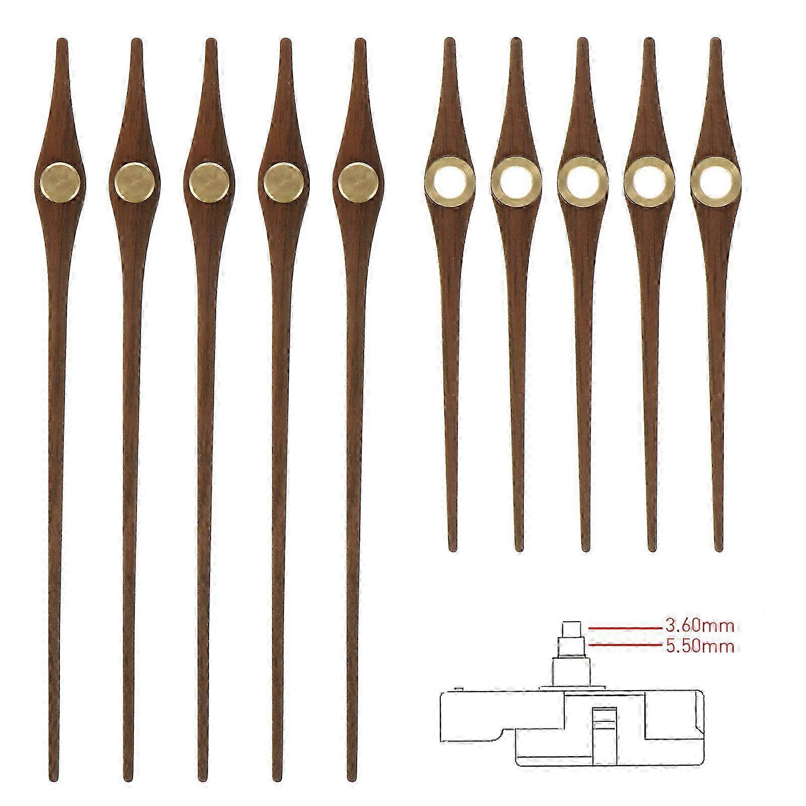 5 Sets Wooden DIY Clock Pointer Plate Replacement Clock Movement Part Clock Hand