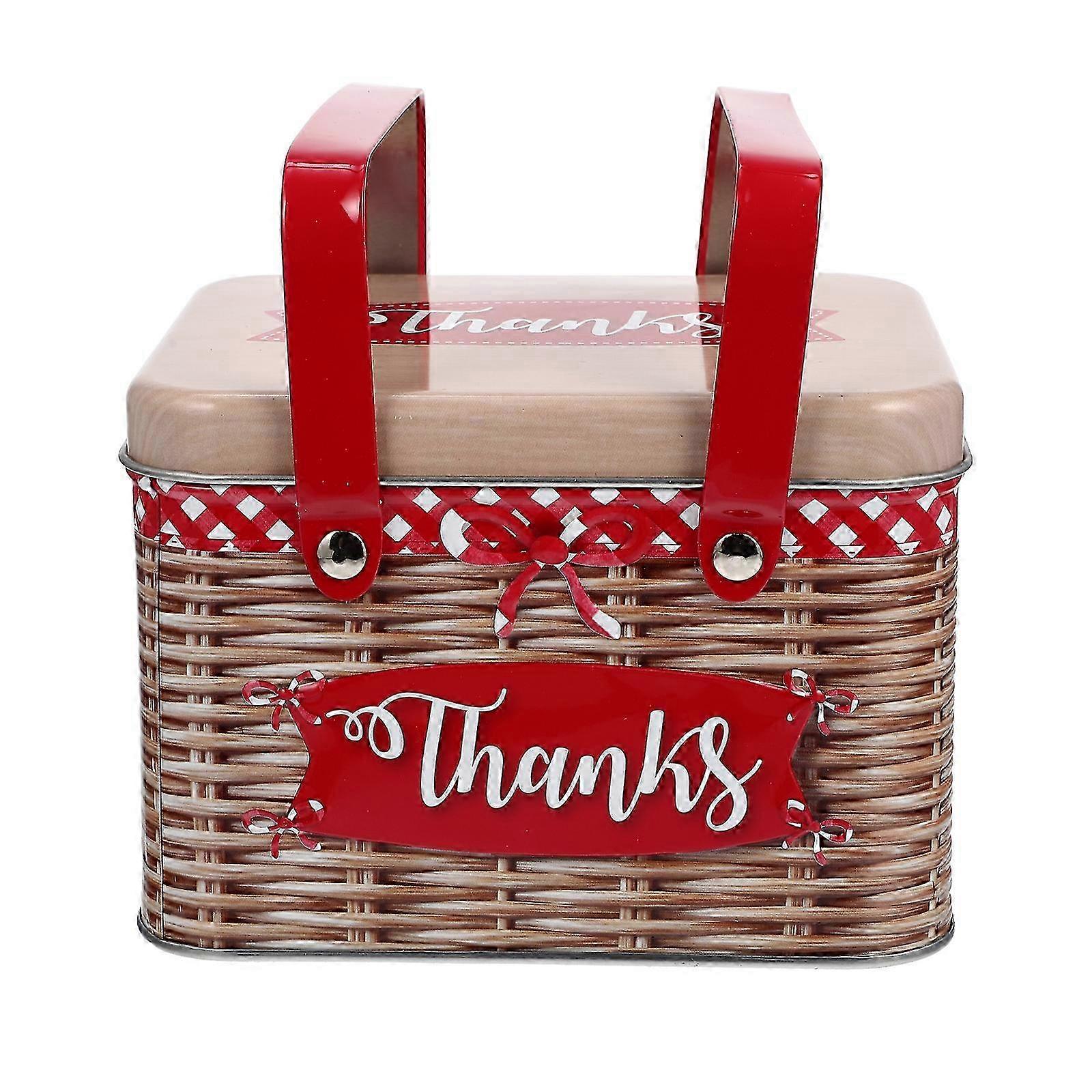 Dining Room Table Decor Snack Box Metal Storage Tin Candy Box Biscuit Storage Tin