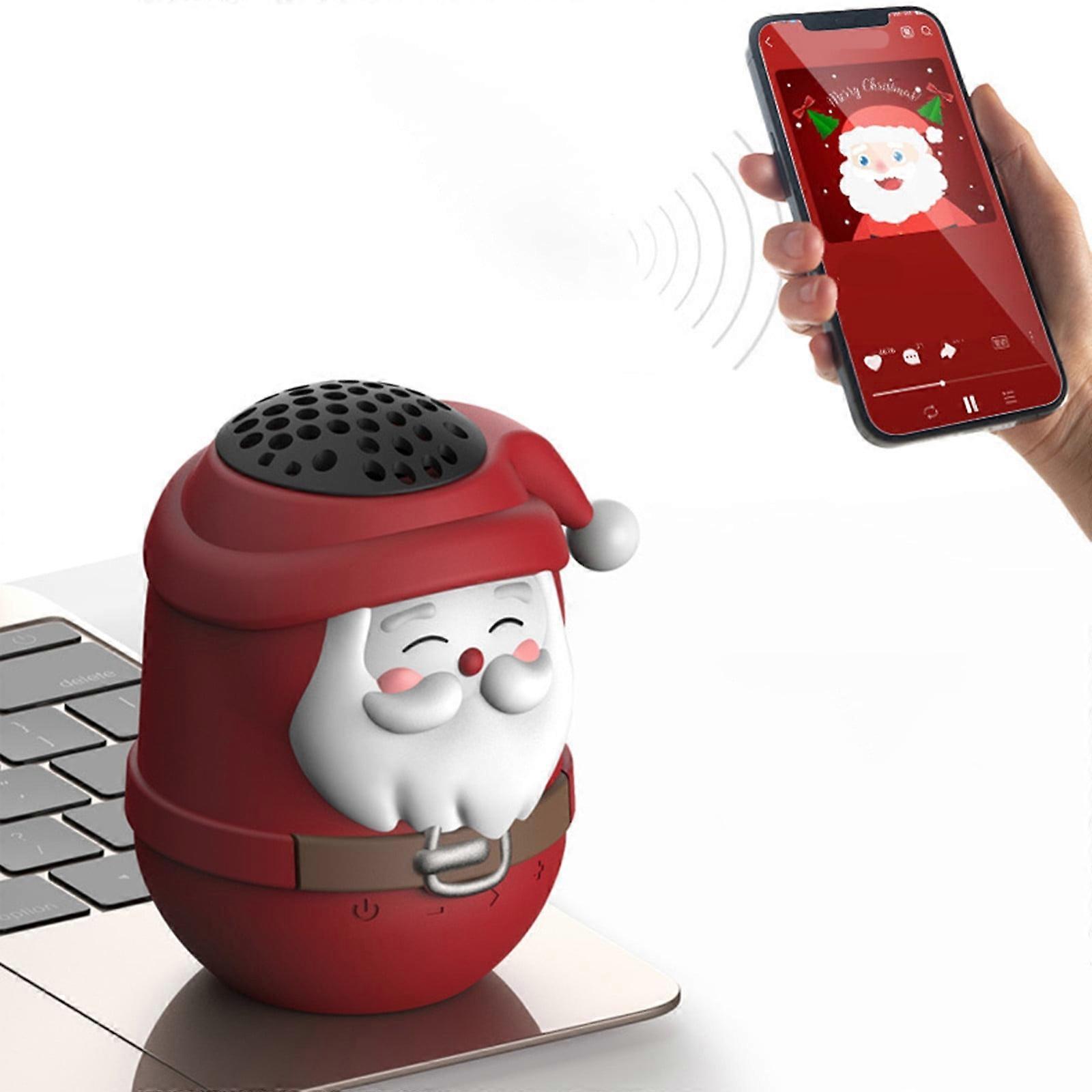 Txmfgh Cute Santa Claus Bluetooth Speaker - Portable Mini Speaker with Card Insert, FM Function, 3W Output Power, Perfect for Music Enthusiasts
