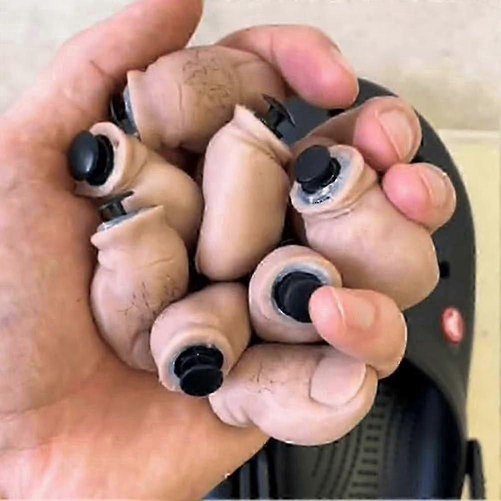 مضحك اصبع القدم الأحذية التمهير، سحر حذاء اصبع القدم لكروك، DIY مصغرة 3D مجسمة اصبع القدم الاكسسوارات التمساح، لطيف اصبع القدم الحذاء تعويذ، فرحة واقعية أصابع القدم سحر -