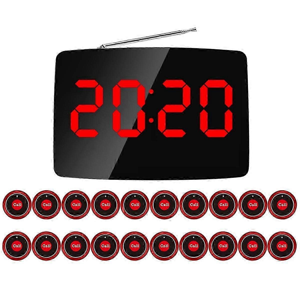 20pcs Wireless Restaurant Pager with LED Display for Customer Calling