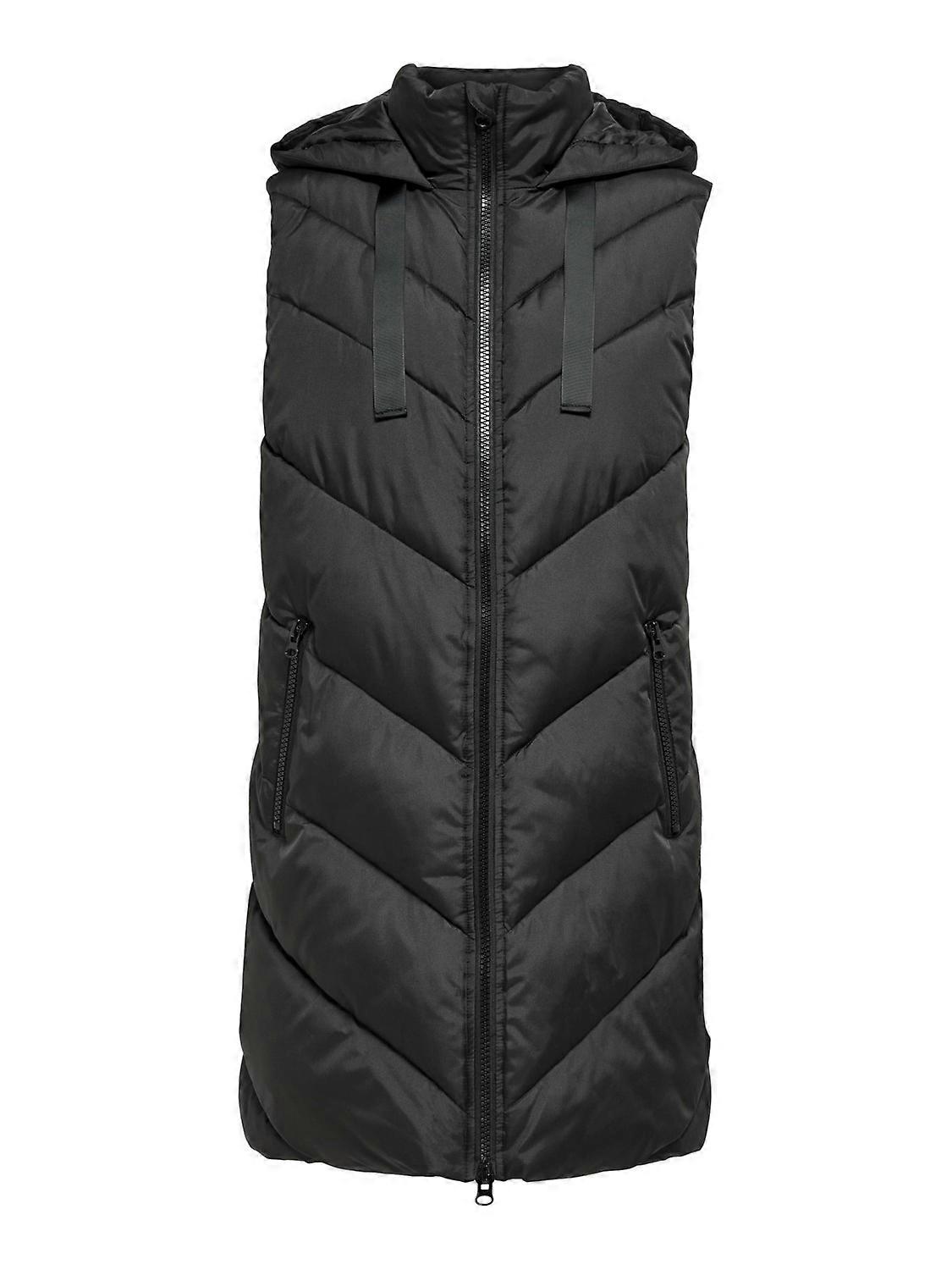 JDY Damen Winter Stepp Weste SKYLAR Lange Basic Puffer Übergangsjacke ohne