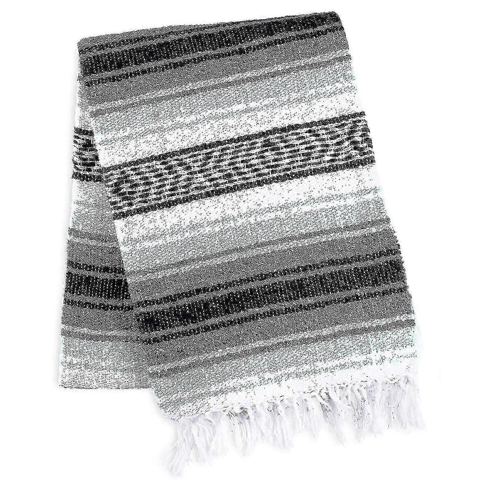 بطانيات مكسيكية مصنوعة يدويا بطانية سيرابي منسوجة يدويا شاطئ التخييم نزهة في الهواء الطلق بوهو - JA