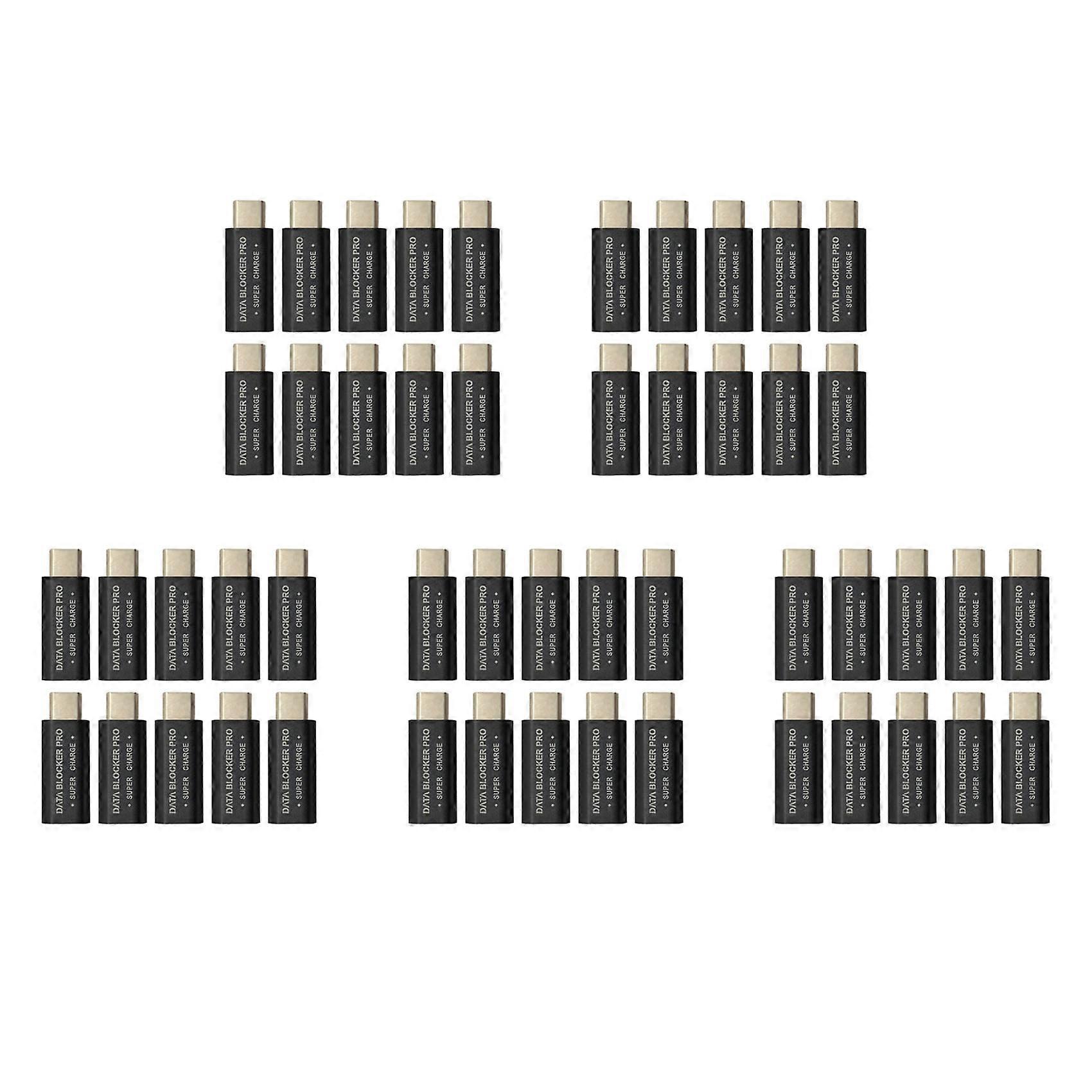 50Pcs USB Type-C Data Blocker Prevention Gender Change Connector USB-C Connector Adapter for Blocking Data Sync