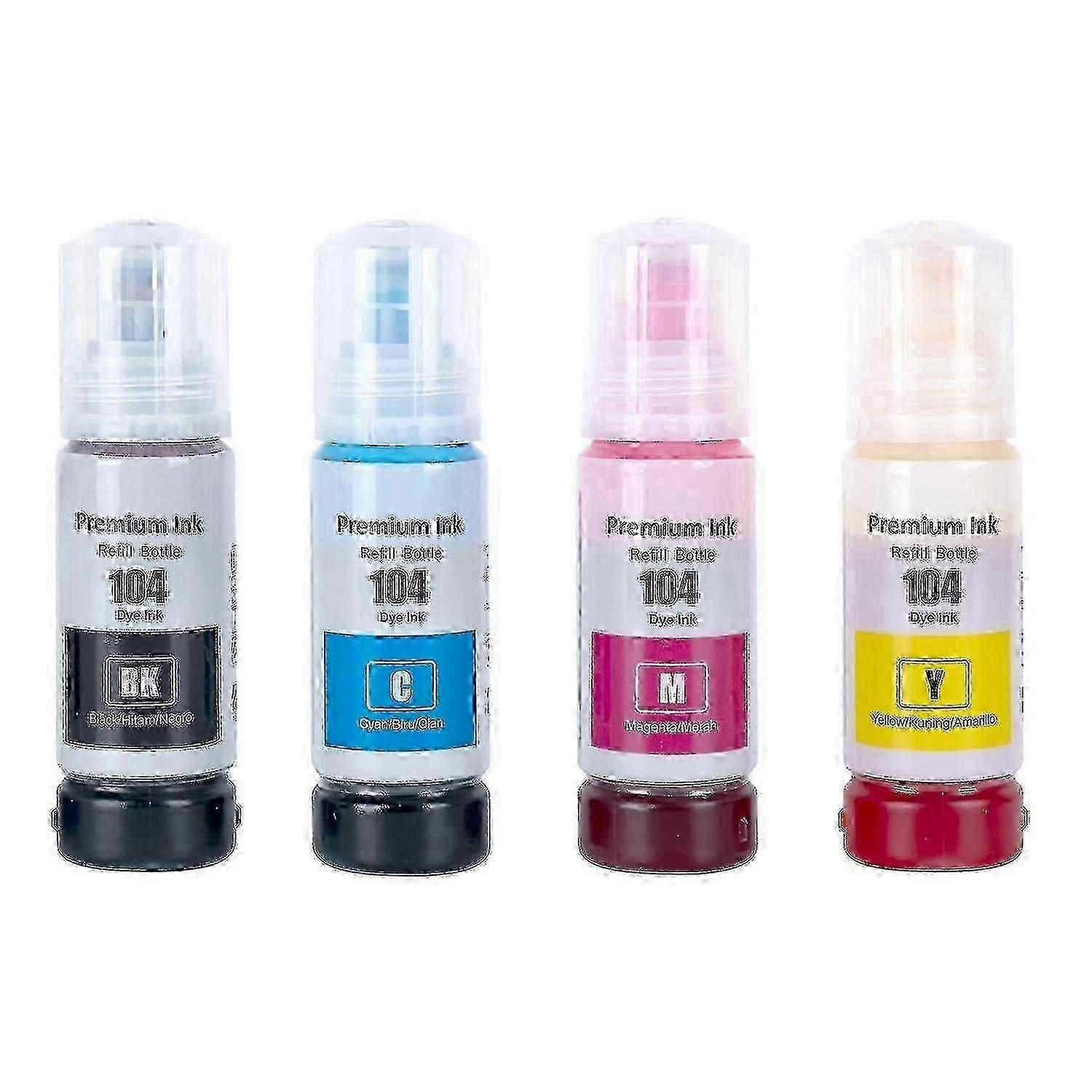 عبوات حبر 4 عبوات 70 مل متوافقة مع Epson 104 by Go Inks