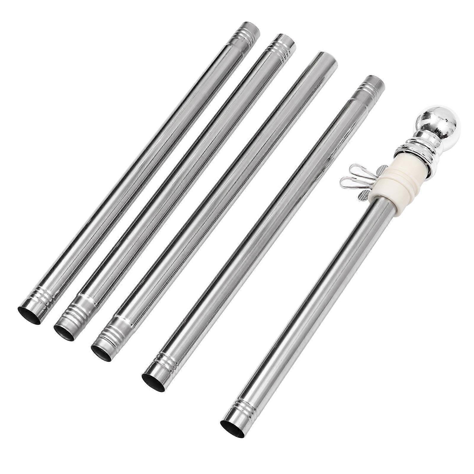 Flag Pole Kit Stainless Steel Wall Mount Flagpole with Rotating Flagpole Rings