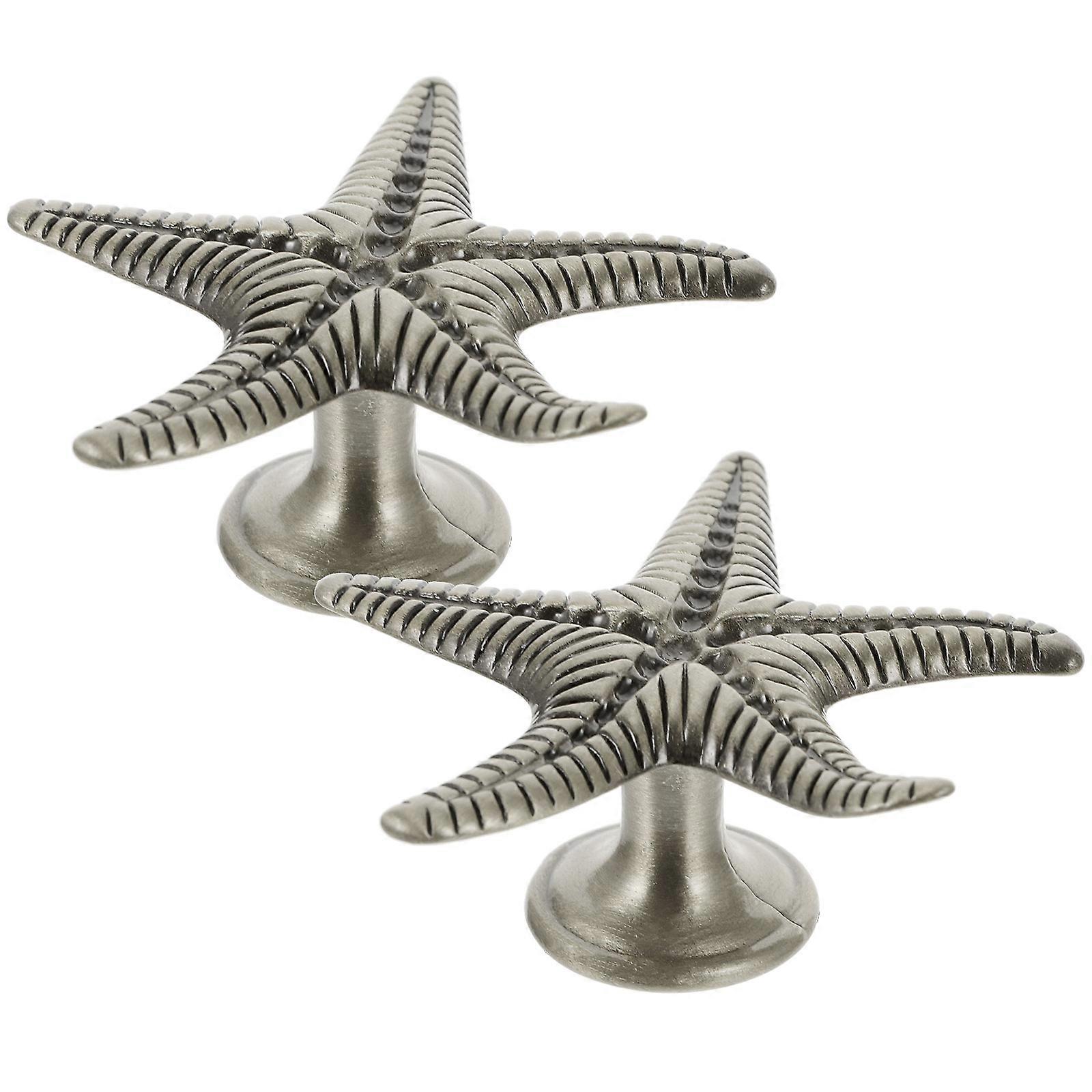 Sea Star Shaped Wardrobe Handle Knobs for Door Use 6Pcs Assorted Color