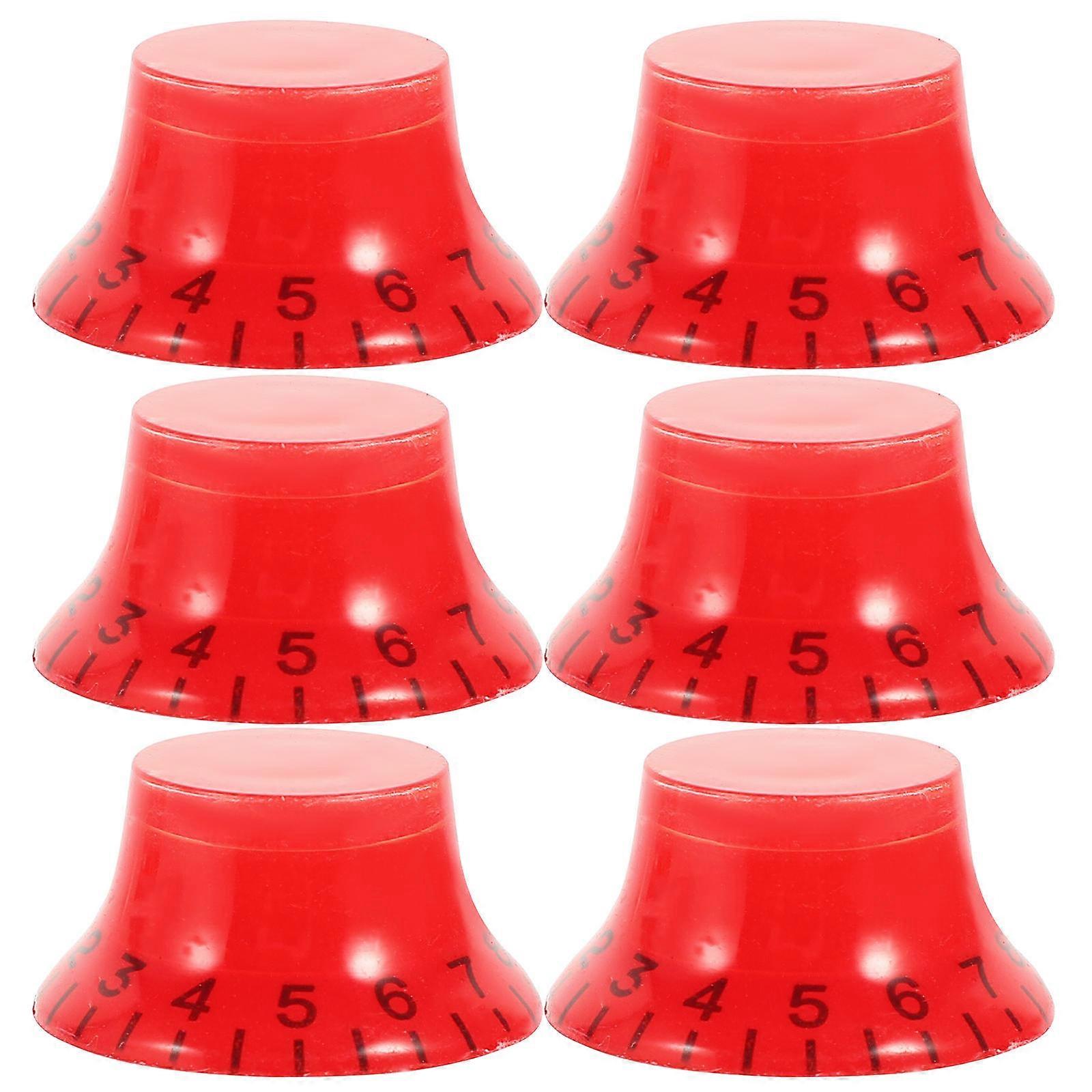 12 Pcs Top Hat Shaped Volume Control Knobs For Bass Instruments Suitable For Music Studio And Indoor Performance Red Hue
