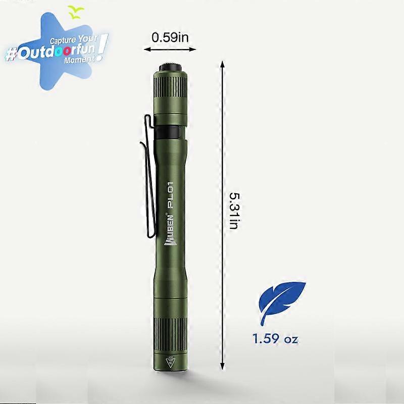 ��TiktokShopBlackFriday��WUBEN PL01 LED Pen Light, 1�C650 Lumens, CRI90+ Natural White, USB-C Rechargeable & Compatible with 2 AAA Batteries, C